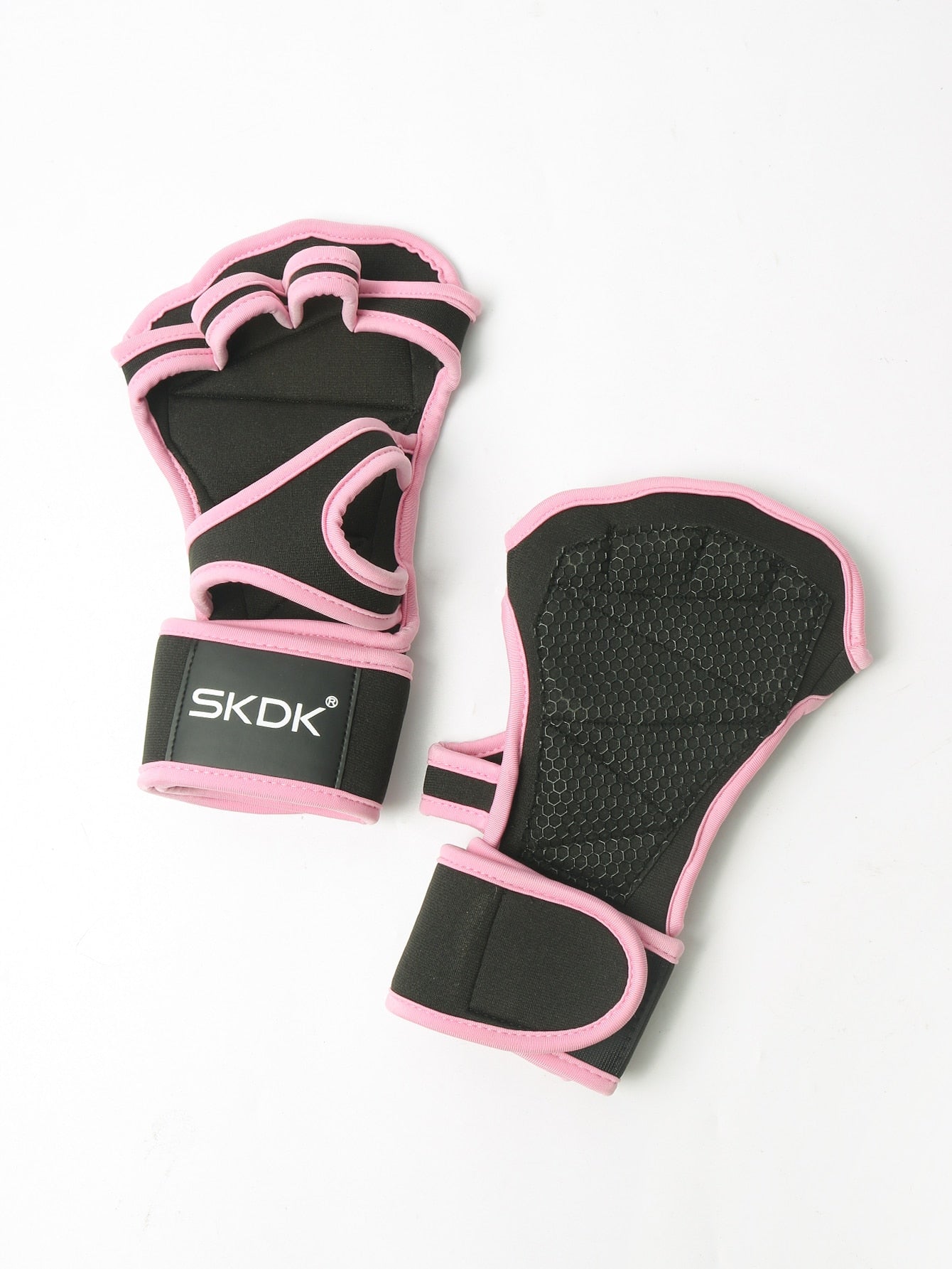 SKDK 1pair Ventilated Weight Lifting Workout Gloves For Men Women, Built-In Wrist Wraps And Non-Slip Palm Silicone To Avoid Calluses, Exercise Gym Gloves For Cross Training Powerlifting
