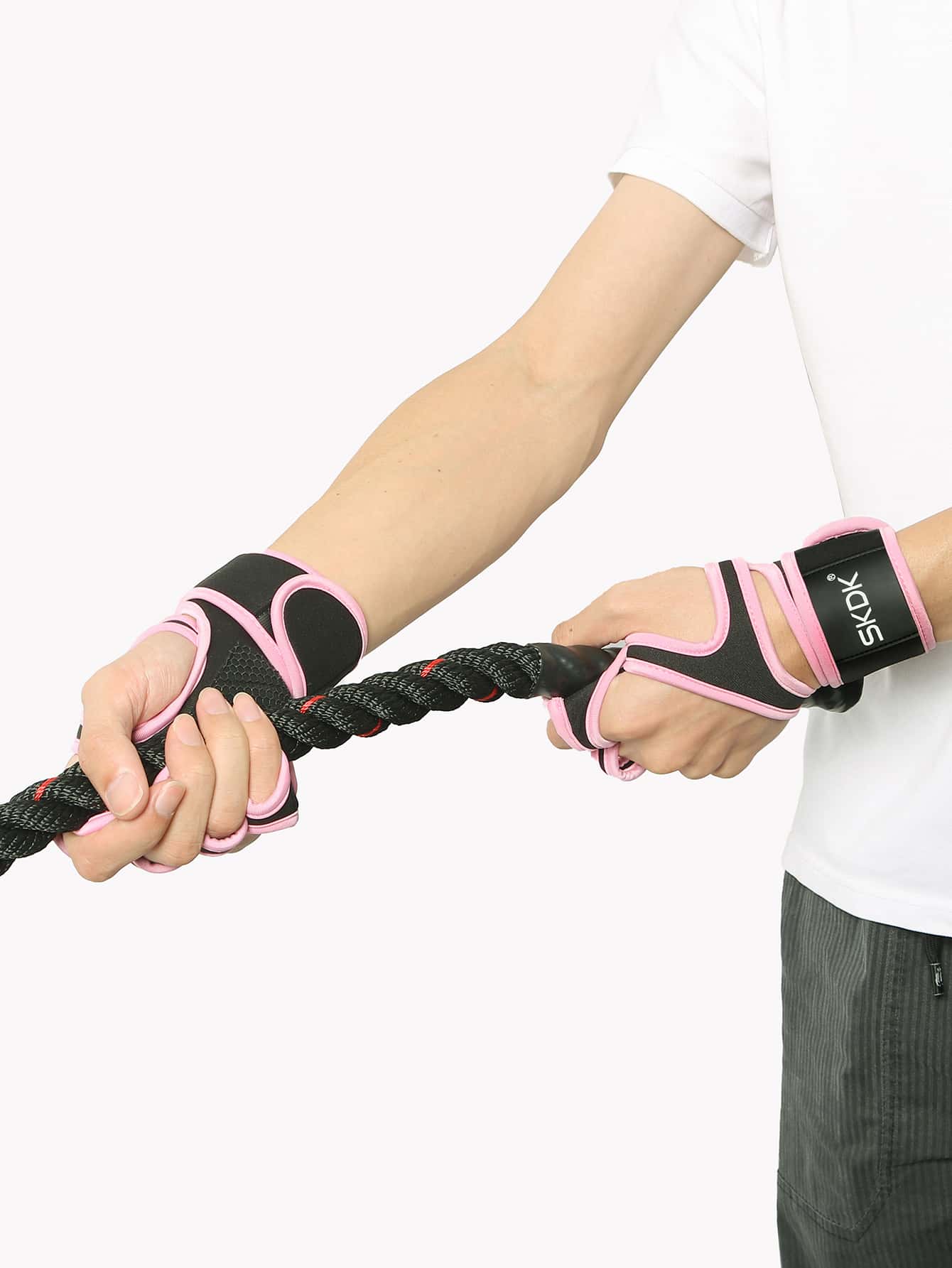 SKDK 1pair Ventilated Weight Lifting Workout Gloves For Men Women, Built-In Wrist Wraps And Non-Slip Palm Silicone To Avoid Calluses, Exercise Gym Gloves For Cross Training Powerlifting