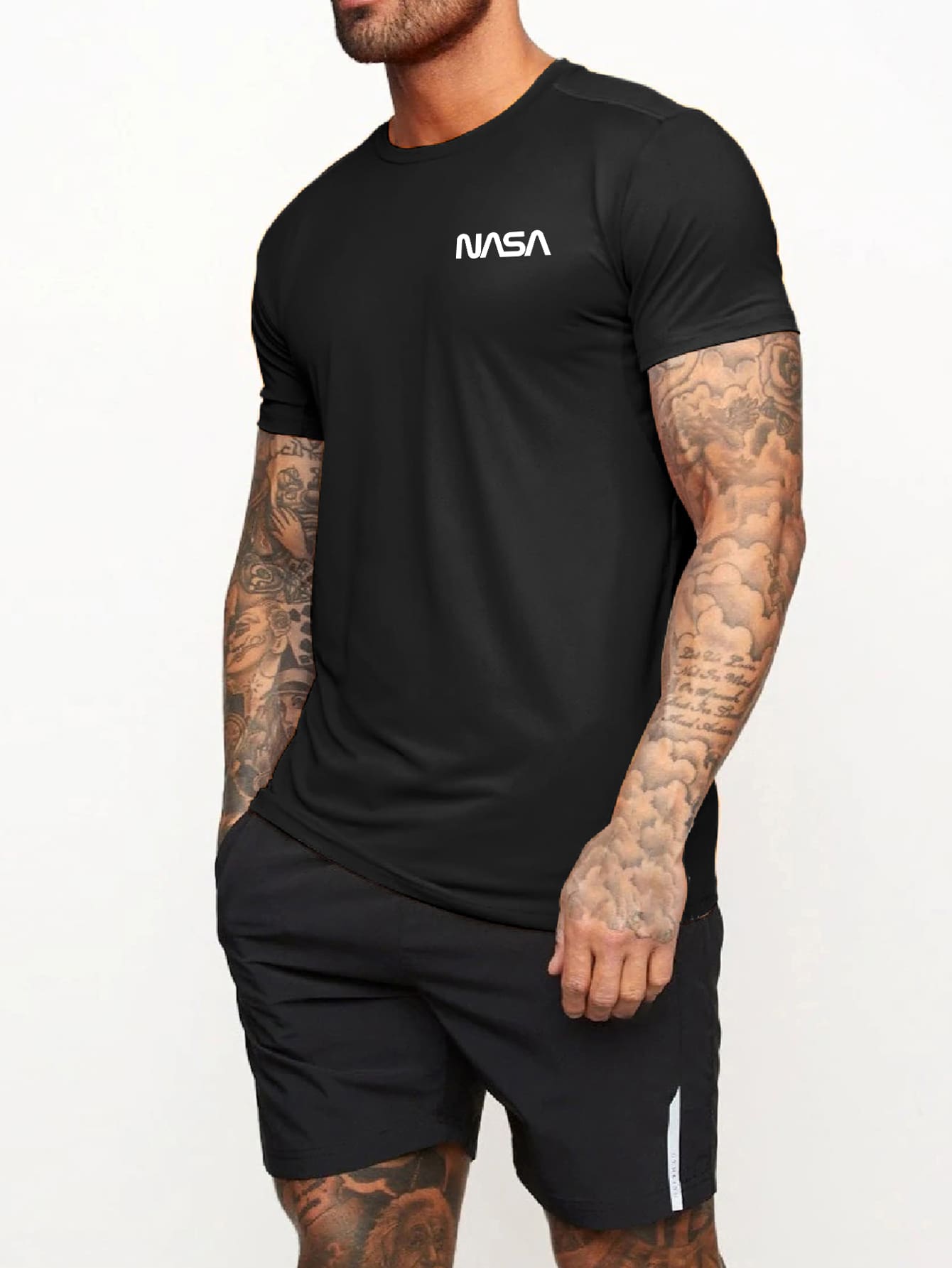 Manfinity Fitness Manfinity Fitness Boyfriend Style Men Letter Graphic Sports Tee Workout Tops Basic T Shirt Graphic Boyfriend Style Men T Shirt Boyfriend Style Men Joggers