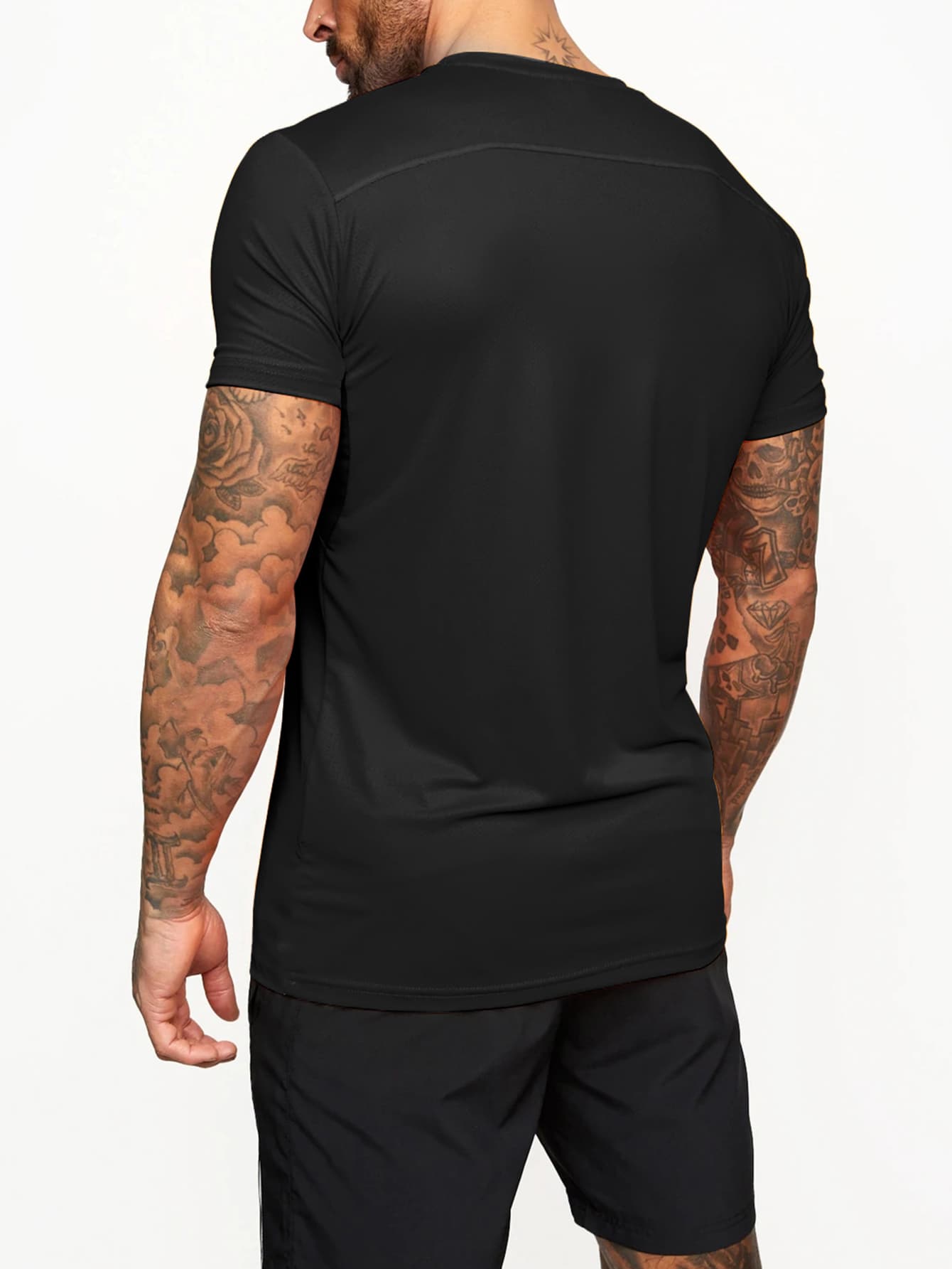 Manfinity Fitness Manfinity Fitness Boyfriend Style Men Letter Graphic Sports Tee Workout Tops Basic T Shirt Graphic Boyfriend Style Men T Shirt Boyfriend Style Men Joggers