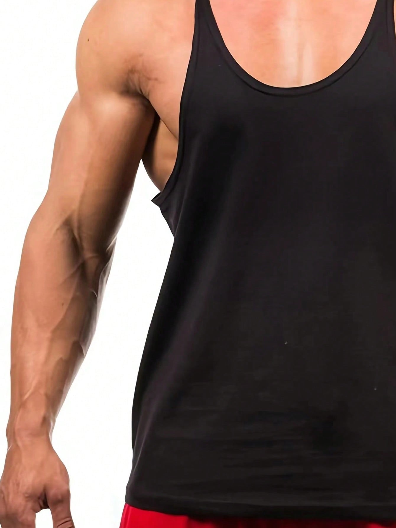 Manfinity Fitness Boyfriend Style Men Solid Racer Back Sports Tank Top Workout Tops Tank Top Pack