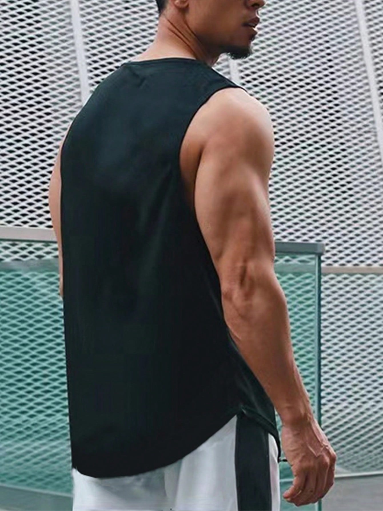 Manfinity Fitness Boyfriend Style Men Solid Sports Tank Top Workout Tops Tank Top Pack Compression Shirt