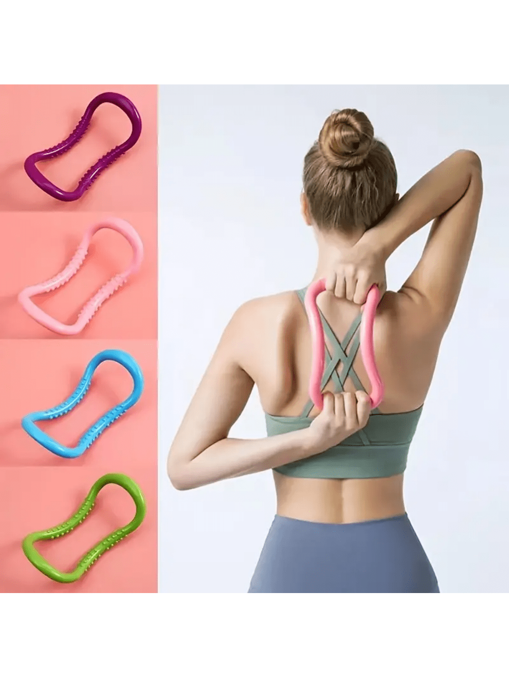 Yoga Stretch Ring, Open Shoulder Magic Circle Pilates Exercise Ring, Back Stretcher Assistance Fitness Equipment