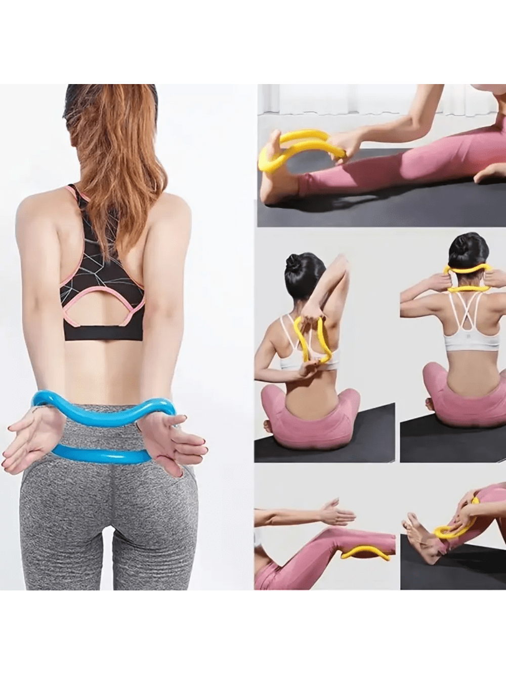 Yoga Stretch Ring, Open Shoulder Magic Circle Pilates Exercise Ring, Back Stretcher Assistance Fitness Equipment