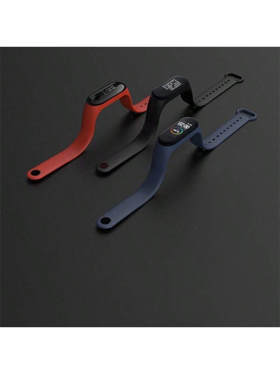 1pc Compatible With Xiaomi Smart Bracelet Band 4/3/5/6/7 Breathable Lightweight Black Silicon Wristband (Watch Not Included) As A Gift For Students Returning To School