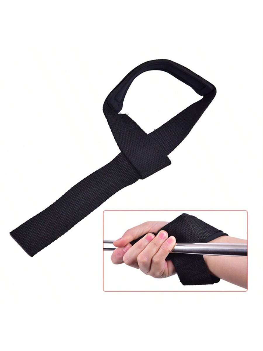 1pair Black Weightlifting Adjustable Wrist Strap Wrist Protector Bodybuilding Grip Strap Band Anti-Skid Lifting Strap Dumbbel Belt Gym Equipment Strength Training