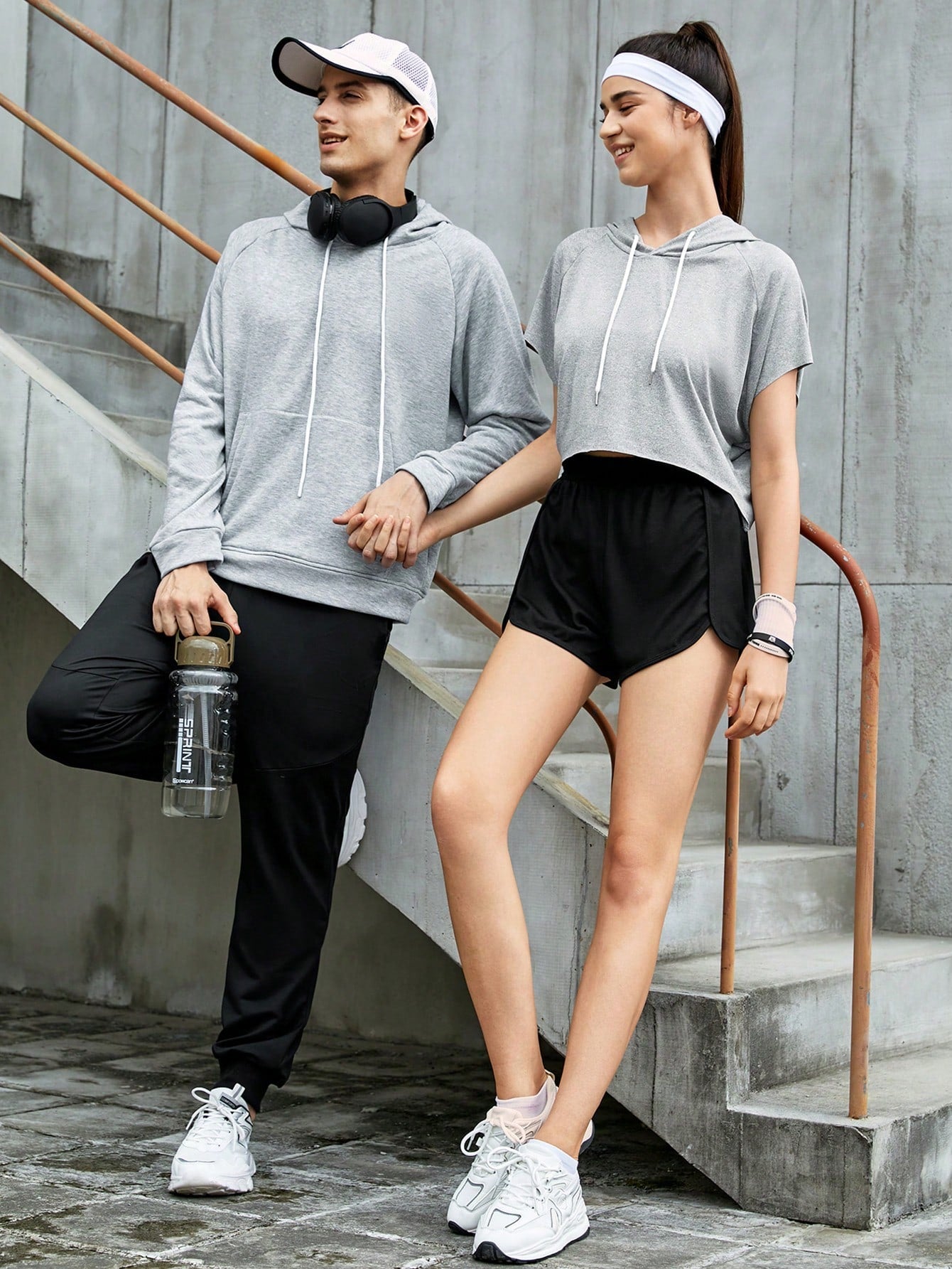 Manfinity Sport Corelite Men 1pc Raglan Sleeve Drawstring Sports Hoodie