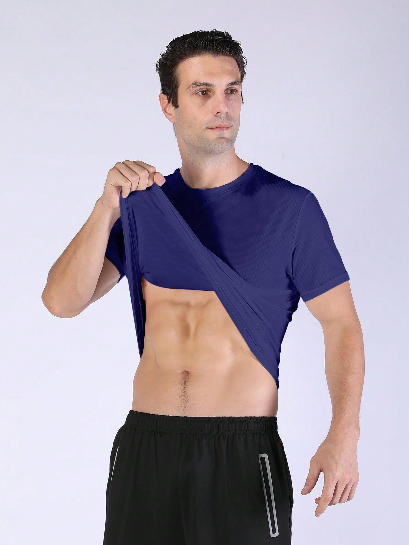 2PCS Quick Dry Shirt Solid Color Ultralight Quick Dry Sport T Shirt, Breathable Lightweight Top,Active Wear,Gym Clothes Gym Clothes Boyfriend Style Men Basic T Shirt
