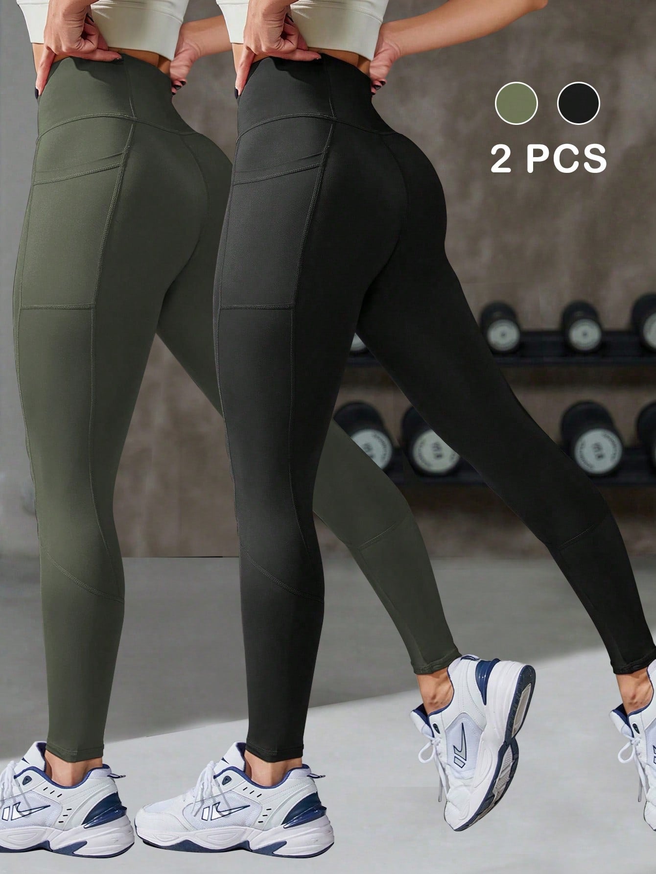 SHEIN Women Solid Color Daily Casual Sports Leggings