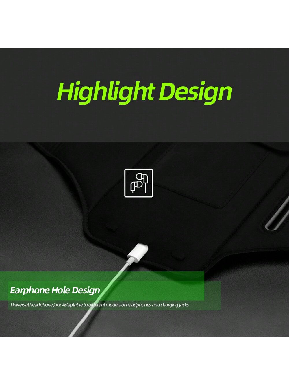 Running Armband With Earphones Bag Cell Phone Armband Compatible With IPhone Water Resistant Sports Phone Holder Case