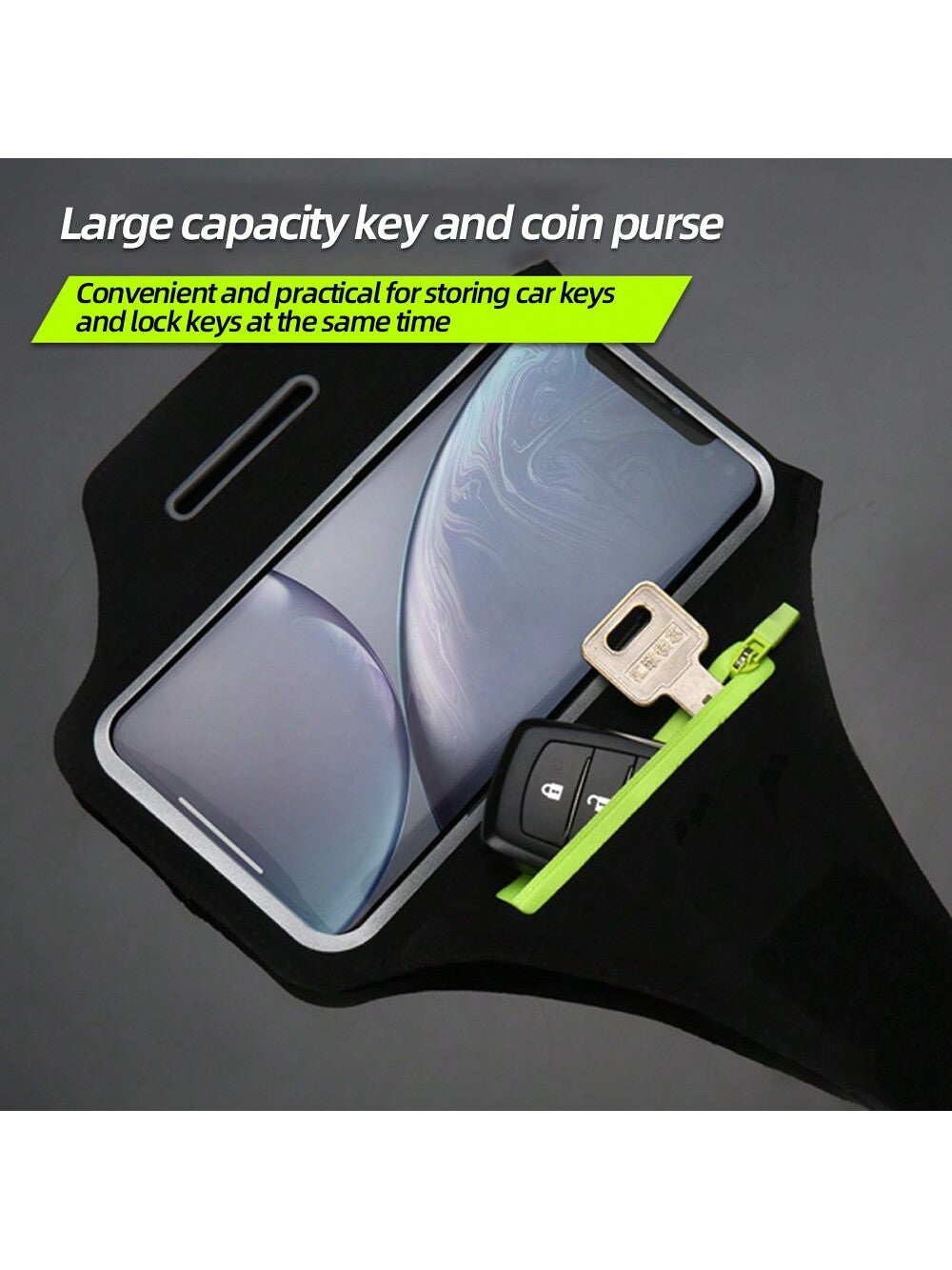Running Armband With Earphones Bag Cell Phone Armband Compatible With IPhone Water Resistant Sports Phone Holder Case