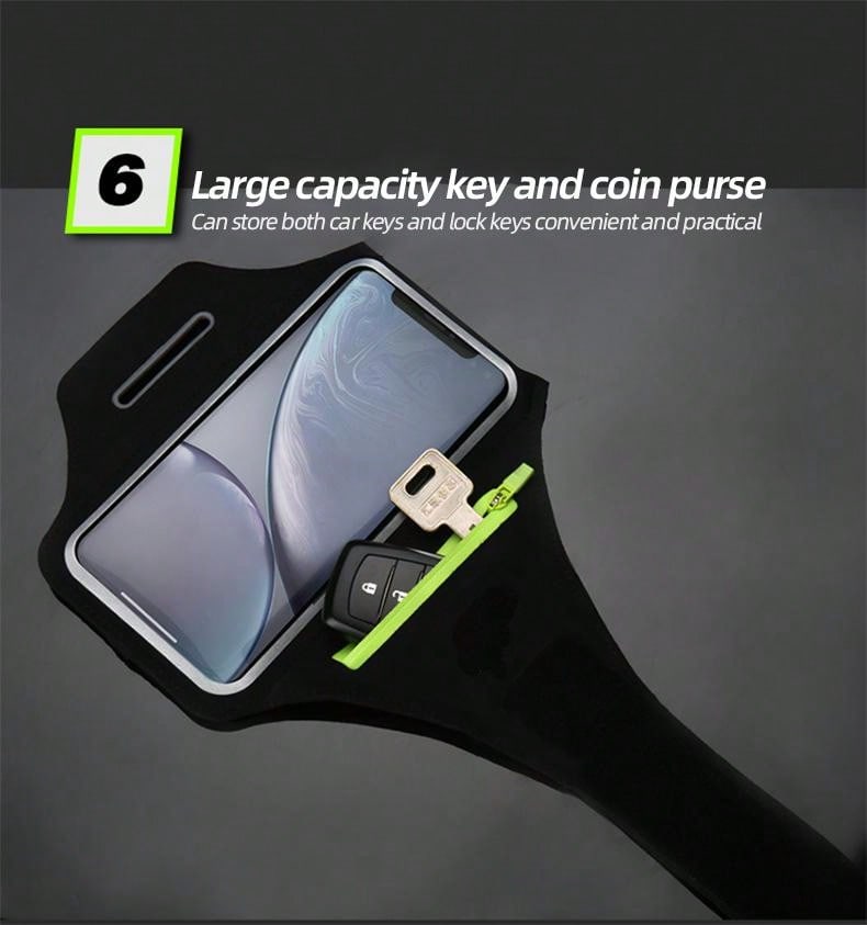 Running Armband With Earphones Bag Cell Phone Armband Compatible With IPhone Water Resistant Sports Phone Holder Case
