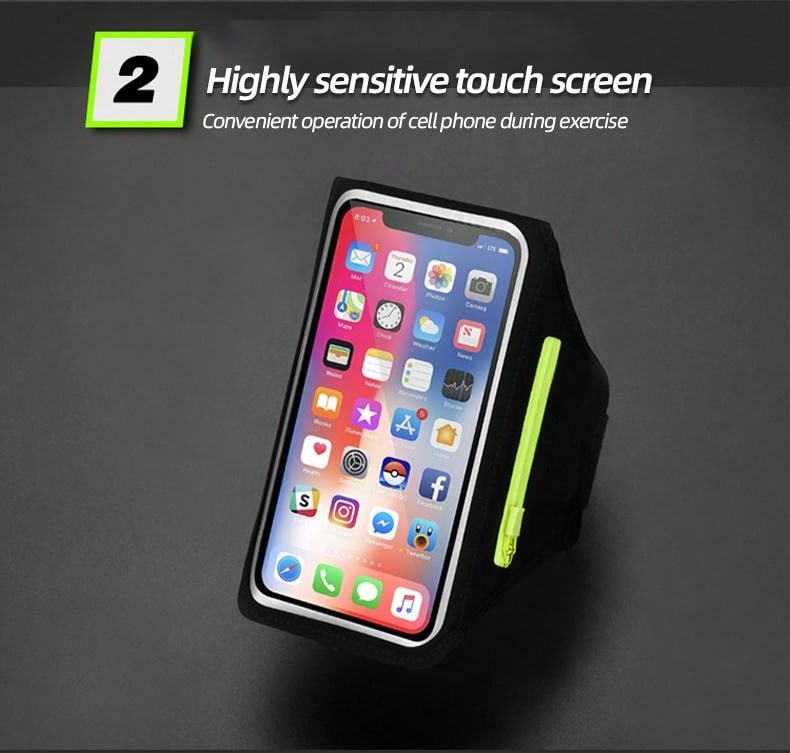 Running Armband With Earphones Bag Cell Phone Armband Compatible With IPhone Water Resistant Sports Phone Holder Case