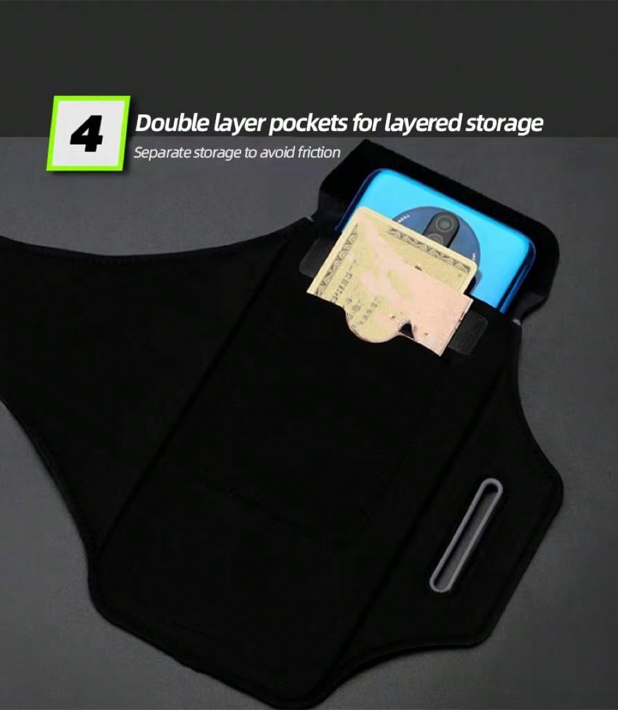 Running Armband With Earphones Bag Cell Phone Armband Compatible With IPhone Water Resistant Sports Phone Holder Case