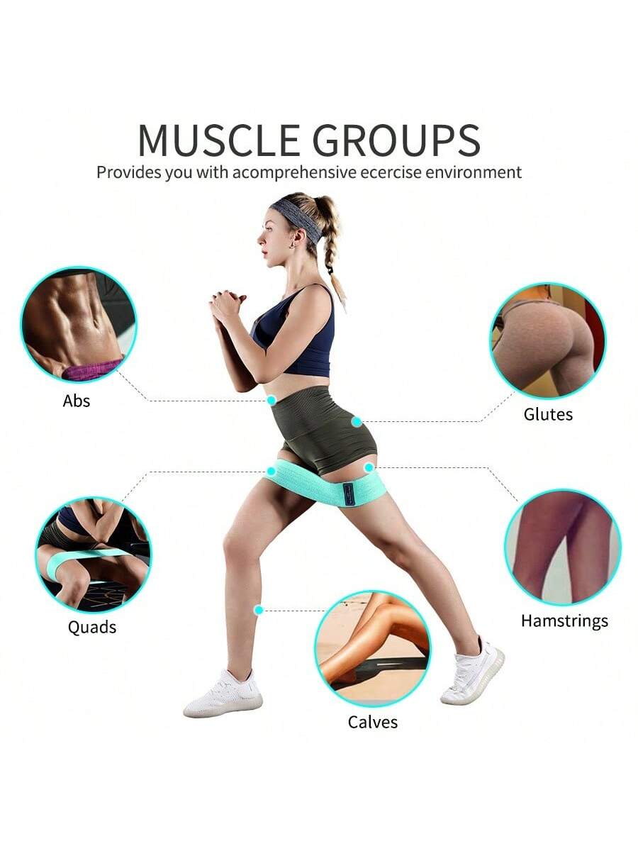 1pc Hip Booty Thigh Workout Fabric Resistance Bands - Fitness Tension Stretch Strips For Yoga, Pilates, And Gym Exercises - Non-Slip And Durable Loops For Full-Body Training