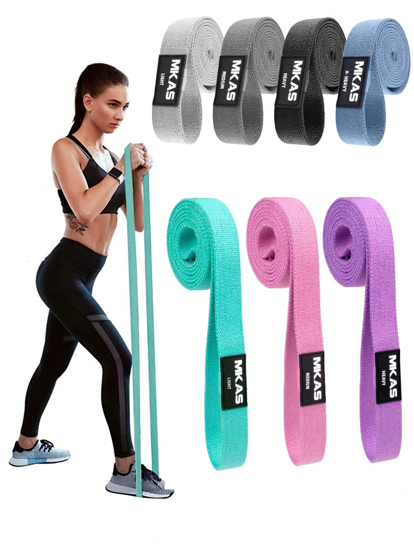 MKAS MKAS 1 PC Pink Long Fabric Full Body Resistance Bands Exercise Bands Resistance For Women And Men Cloth Loop Resistance Bands Heavy Duty Stretch Fitness Bands Pull Up Assistance Resistance Bands