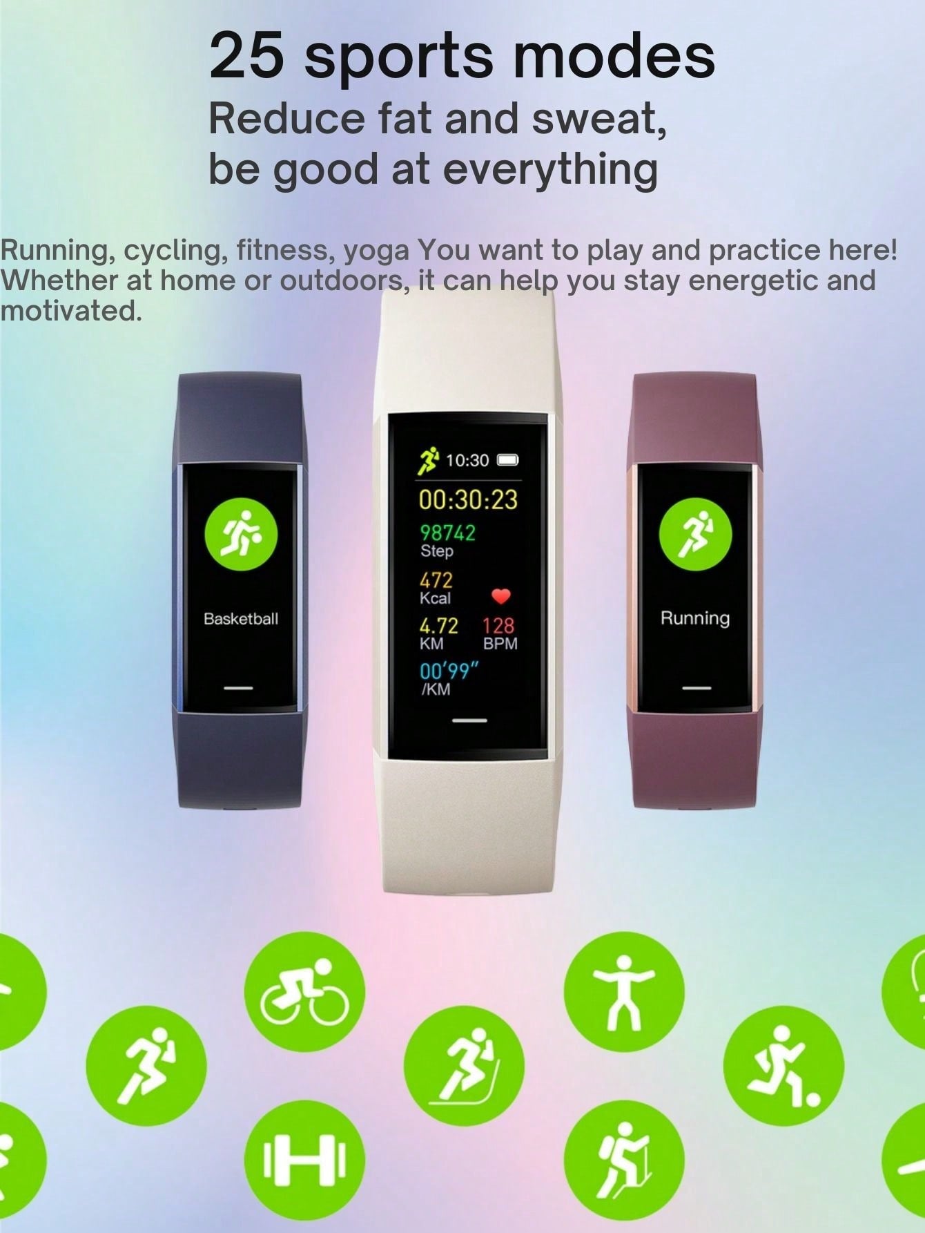 EFFEOKKI EFFEOKKI 1.1" AMOLED Fitness Tracker Smart Watch For Man Women Smart Bracelet Sport Band Waterproof Pedometer Heart Rate/Blood Pressure/Blood Oxygen Monitor Smartwatch