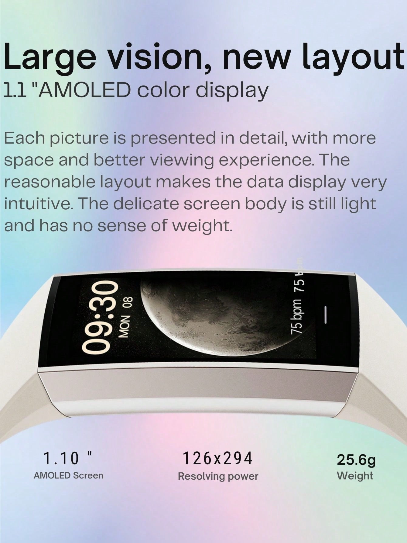 EFFEOKKI EFFEOKKI 1.1" AMOLED Fitness Tracker Smart Watch For Man Women Smart Bracelet Sport Band Waterproof Pedometer Heart Rate/Blood Pressure/Blood Oxygen Monitor Smartwatch