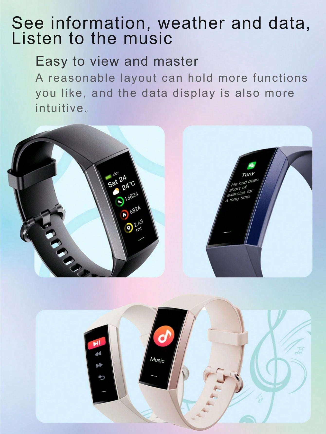 EFFEOKKI EFFEOKKI 1.1" AMOLED Fitness Tracker Smart Watch For Man Women Smart Bracelet Sport Band Waterproof Pedometer Heart Rate/Blood Pressure/Blood Oxygen Monitor Smartwatch