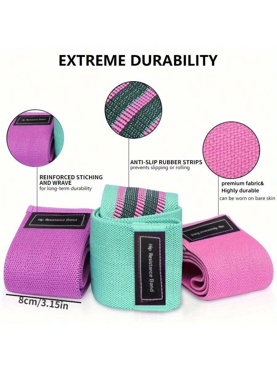 1pc Hip Booty Thigh Workout Fabric Resistance Bands - Fitness Tension Stretch Strips For Yoga, Pilates, And Gym Exercises - Non-Slip And Durable Loops For Full-Body Training