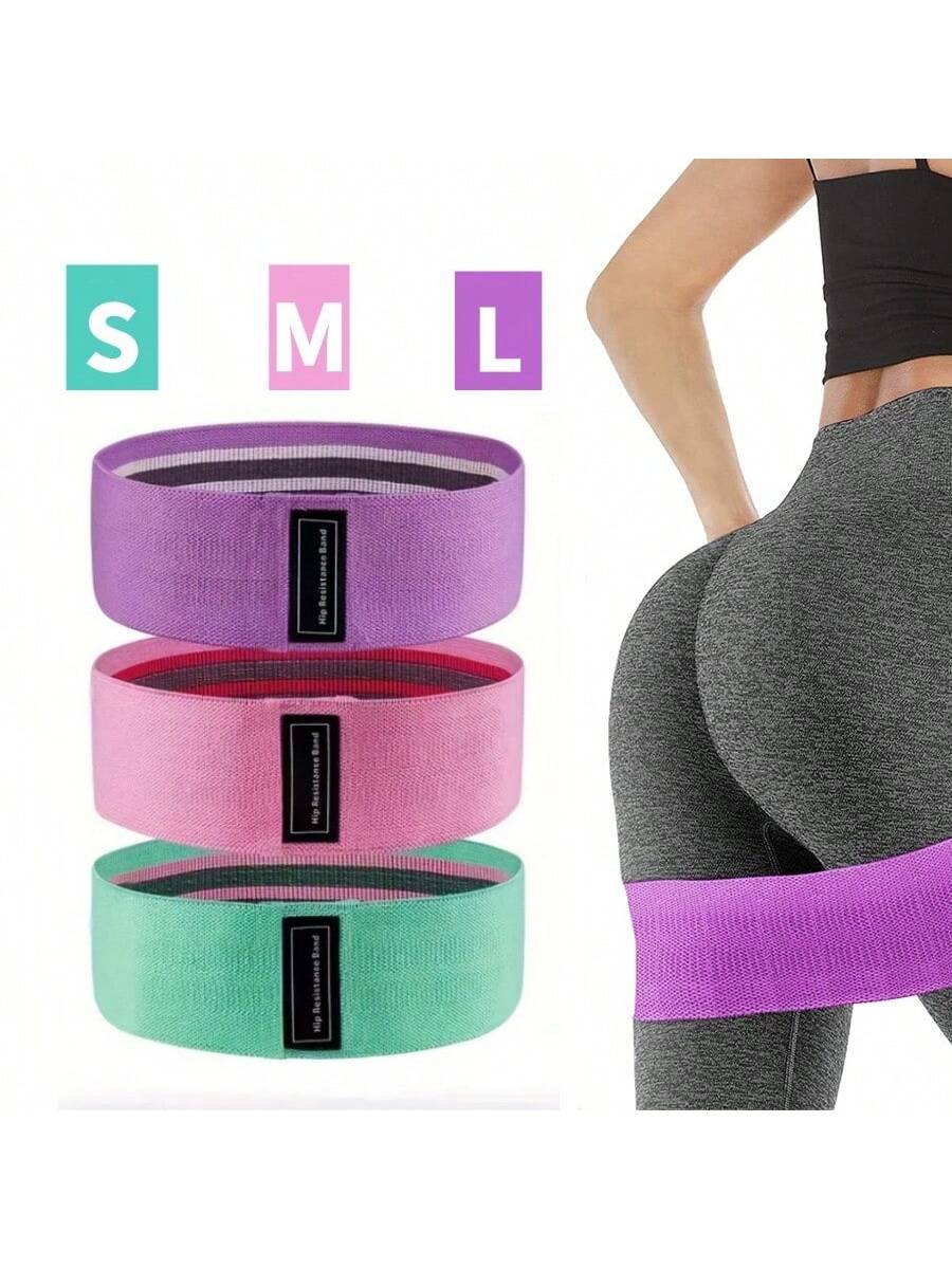 1pc Hip Booty Thigh Workout Fabric Resistance Bands - Fitness Tension Stretch Strips For Yoga, Pilates, And Gym Exercises - Non-Slip And Durable Loops For Full-Body Training