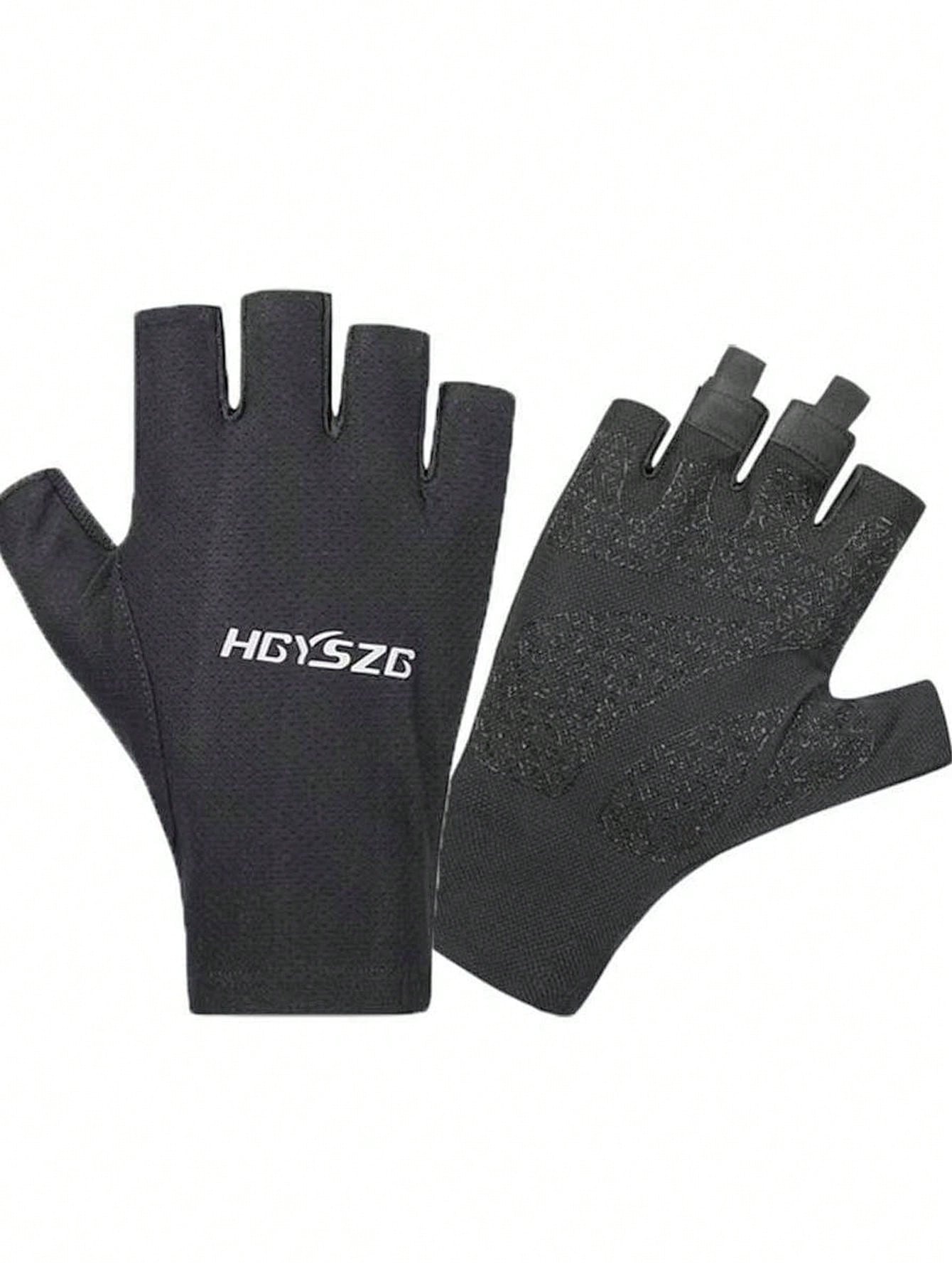 1 Pair Unisex Half Finger Outdoor Sports Gloves For Riding, Fitness, Anti-Friction, Fishing, And Cycling