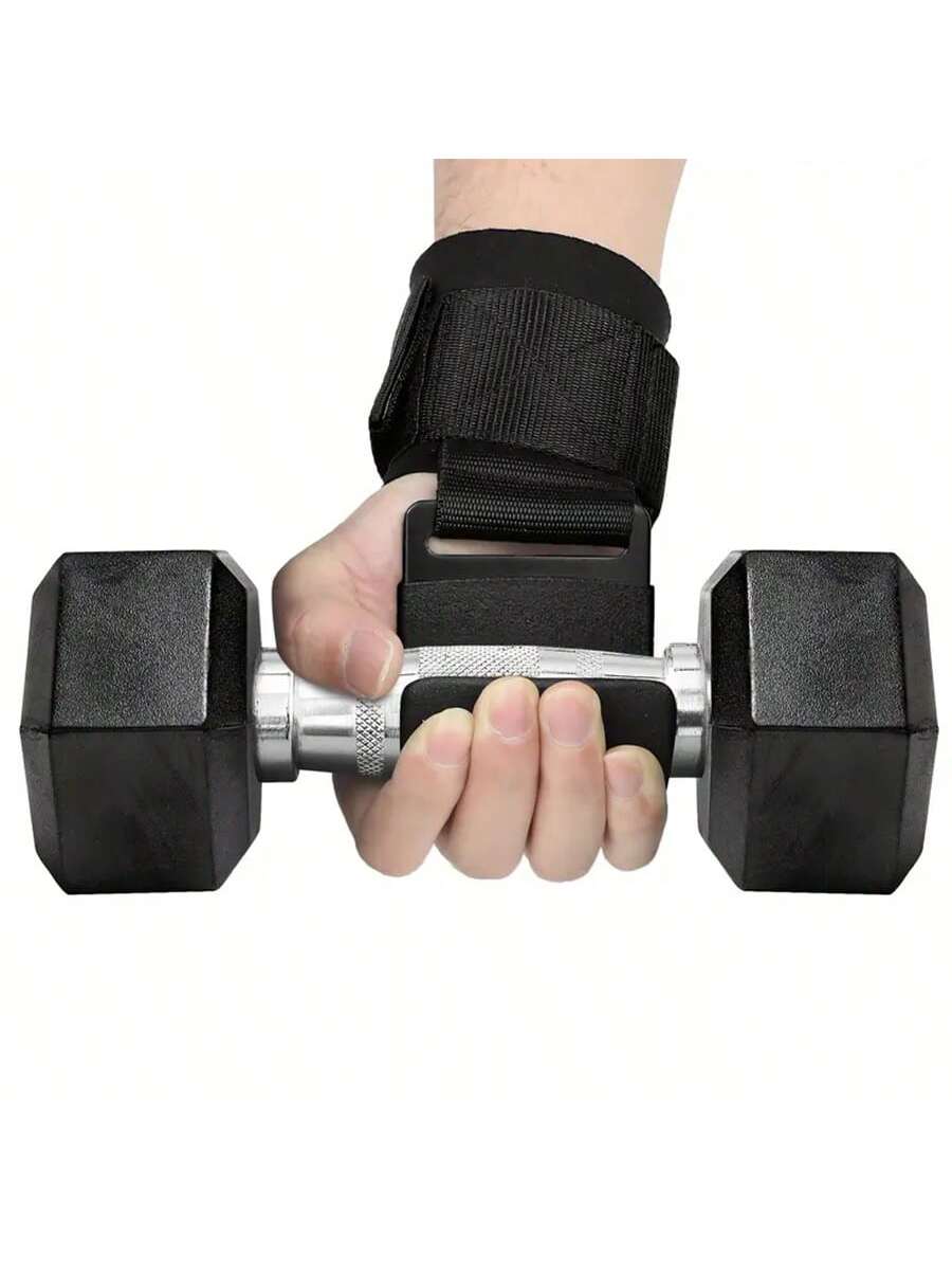 1pc Gym Weightlifting Wrist Strap, Pull-Type Wristband, Fitness Gloves,Black Gloves