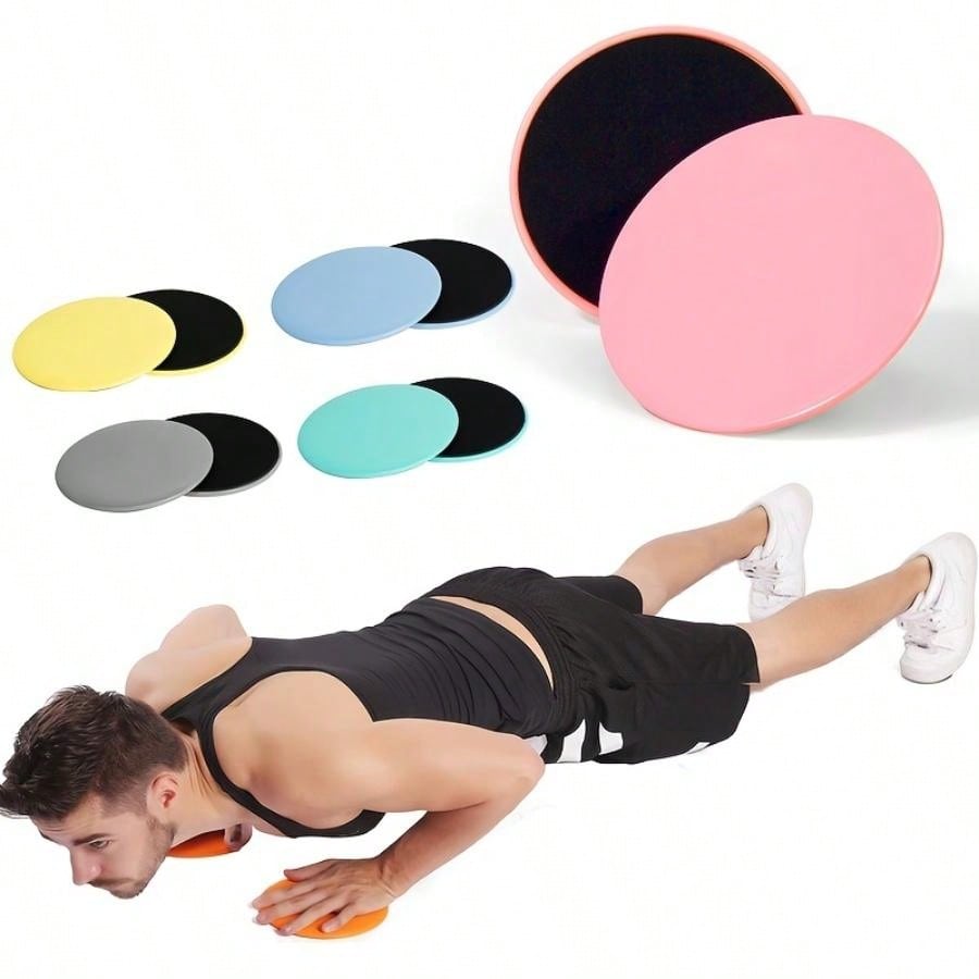 2pcs Dual Sided Core Sliders For Abdominal Muscle Training, Home Gym Fitness, Yoga, And Pilates
