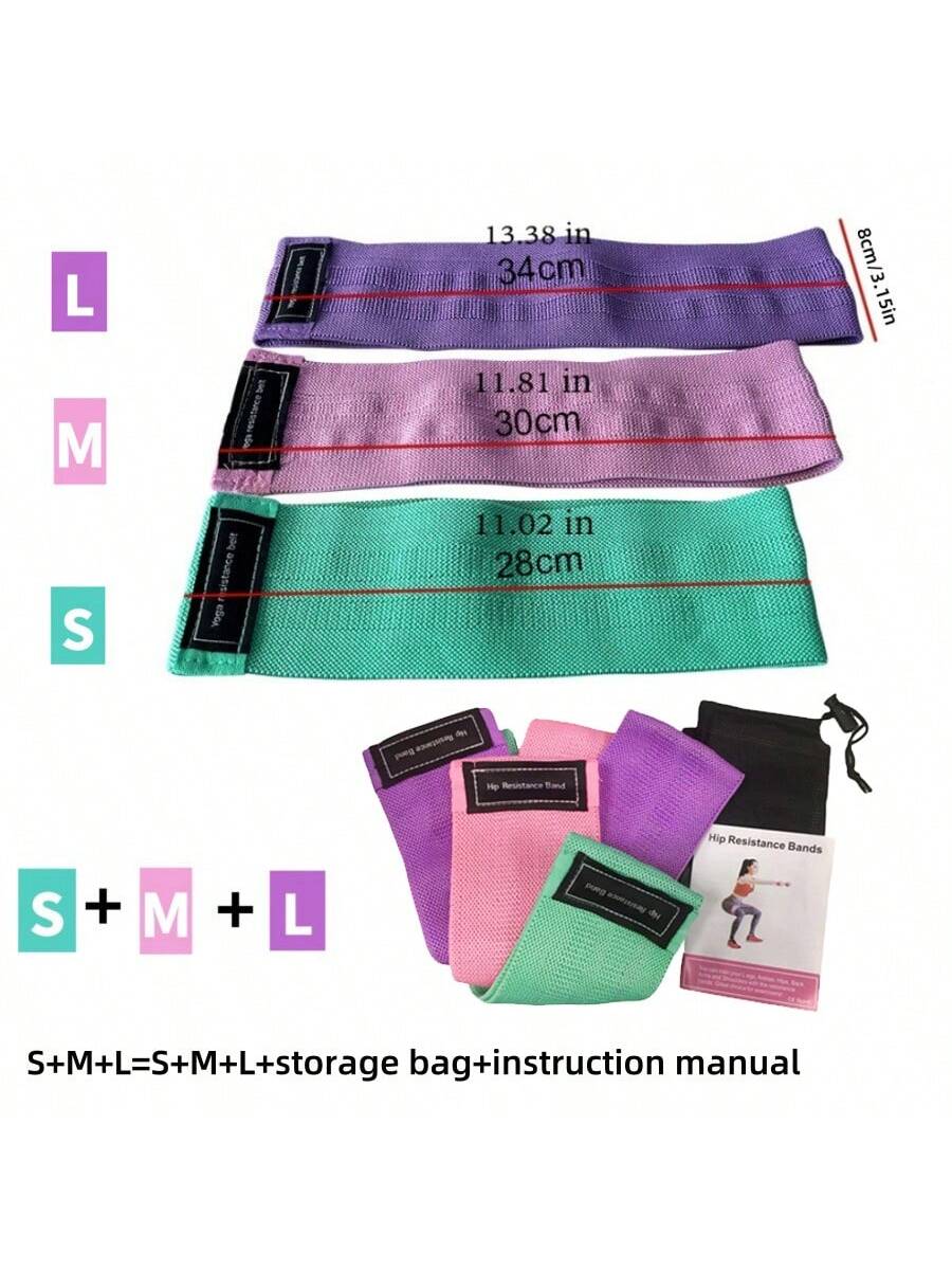 1pc Hip Booty Thigh Workout Fabric Resistance Bands - Fitness Tension Stretch Strips For Yoga, Pilates, And Gym Exercises - Non-Slip And Durable Loops For Full-Body Training