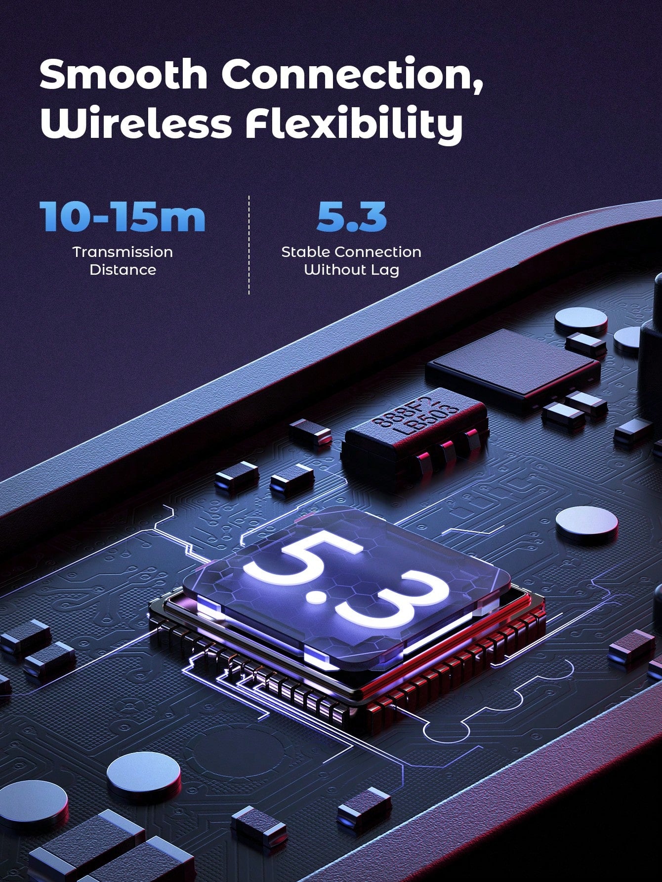 Teckwe Wireless Earbuds With Colorful LED Lights,Bluetooth 5.1