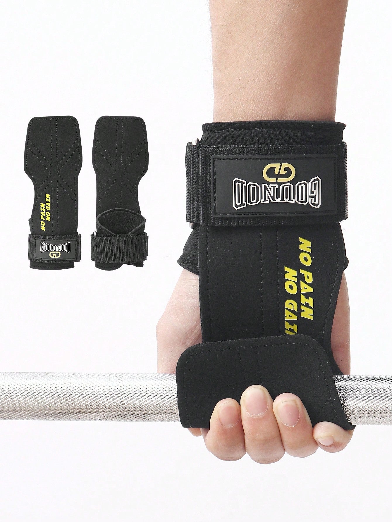 GOUNOD 1pair Microfiber Wrist Straps, For Weightlifting Maximum Grip Support - Lifting Deadlift Strap