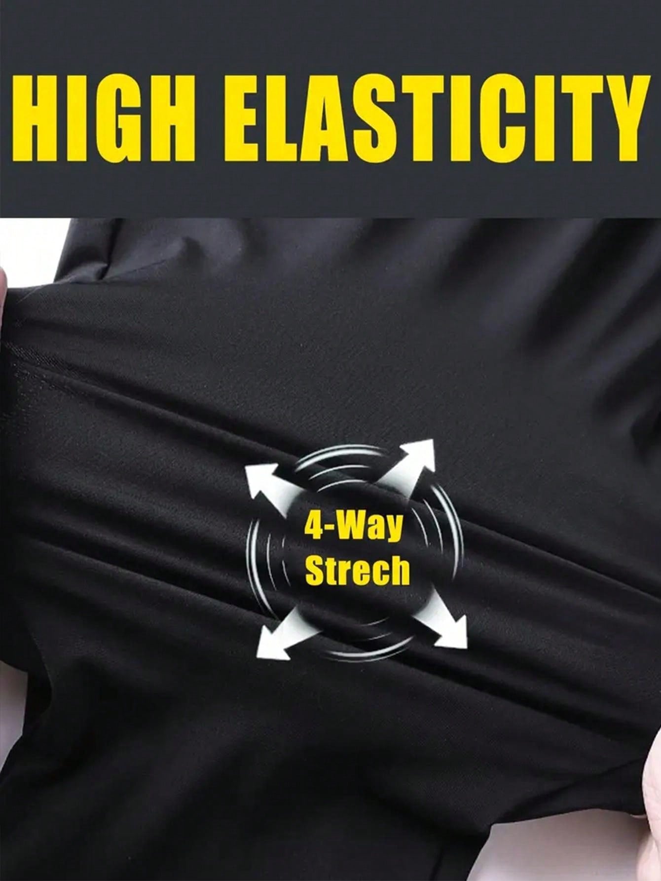 Summer Boyfriend Style Men High Elasticity Comfortable Zipper Pocket Adjustable Waist Ideal For Exercise And Training Machine Washable Casual Long Pants
