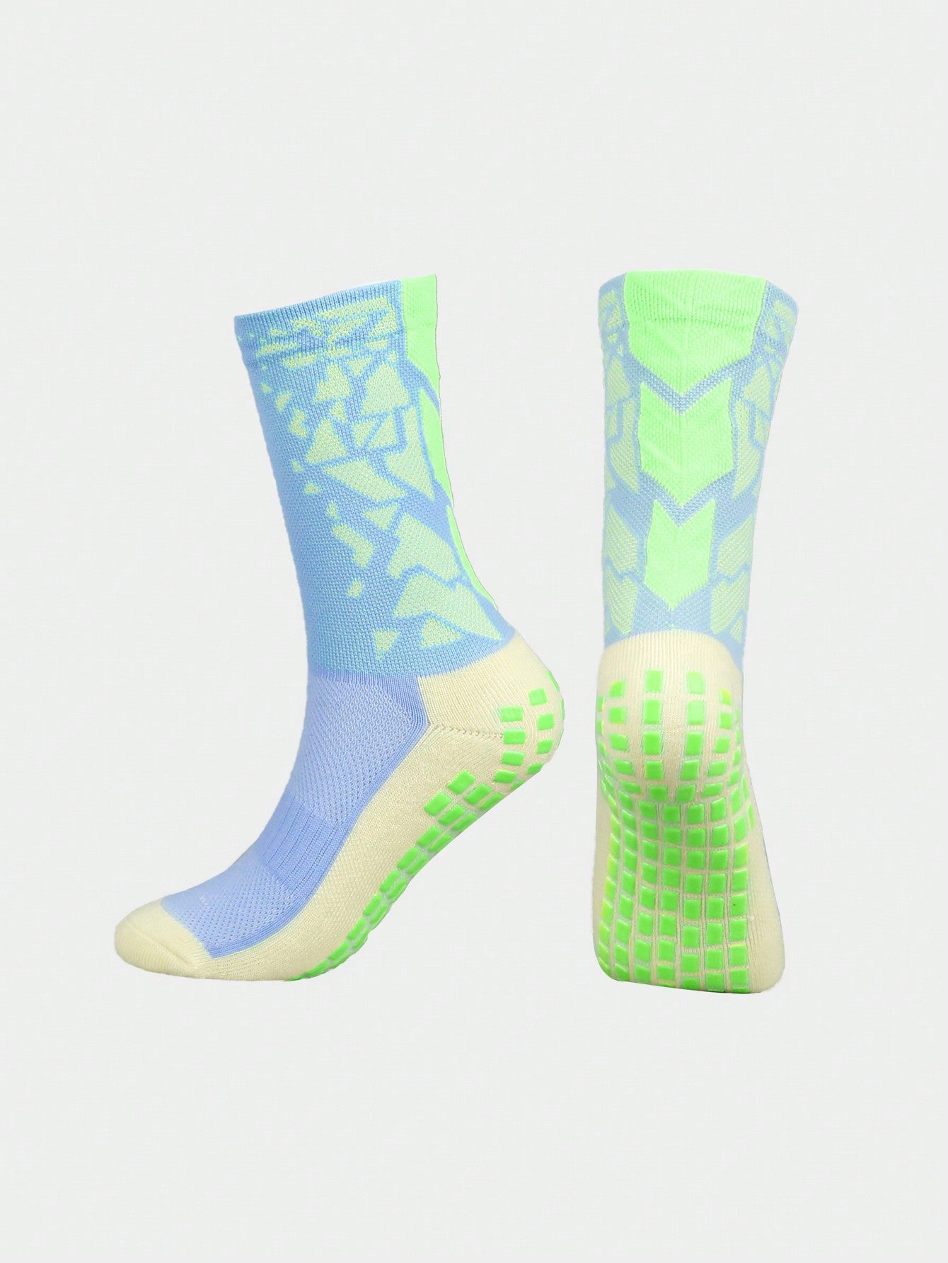 Sports Outdoor 1pair Men Sports Socks, Glue Dotted, Anti-Slip, Breathable, Sweat-Absorbent, Odor-Resistant, Mid-Calf