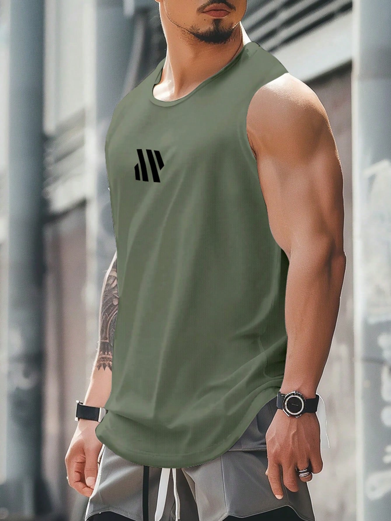 Boyfriend Style Men Quick-Dry Moisture-Wicking Breathable Sports Tank Top For Running