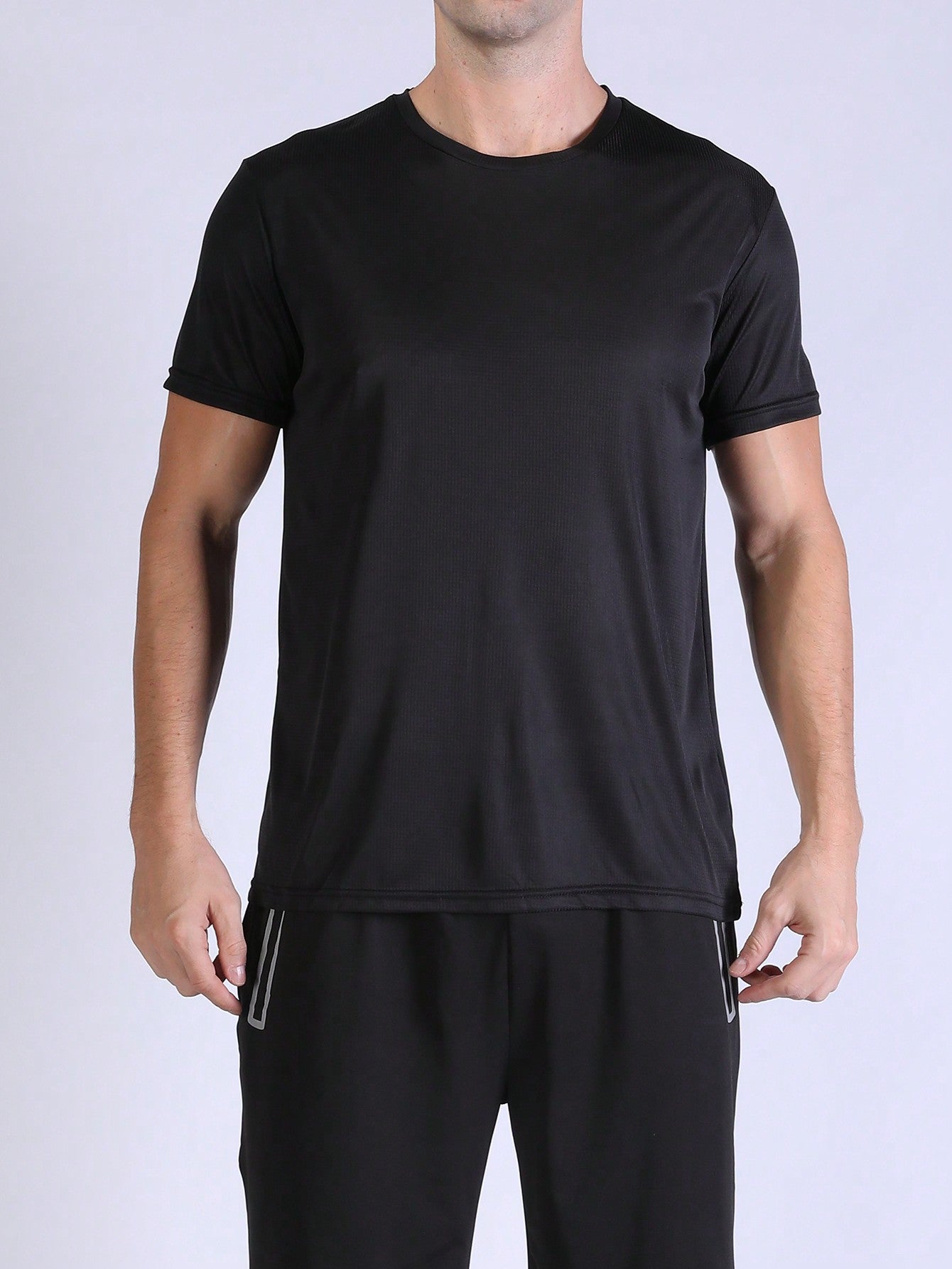 2PCS Quick Dry Shirt Solid Color Ultralight Quick Dry Sport T Shirt, Breathable Lightweight Top,Active Wear,Gym Clothes Gym Clothes Boyfriend Style Men Basic T Shirt