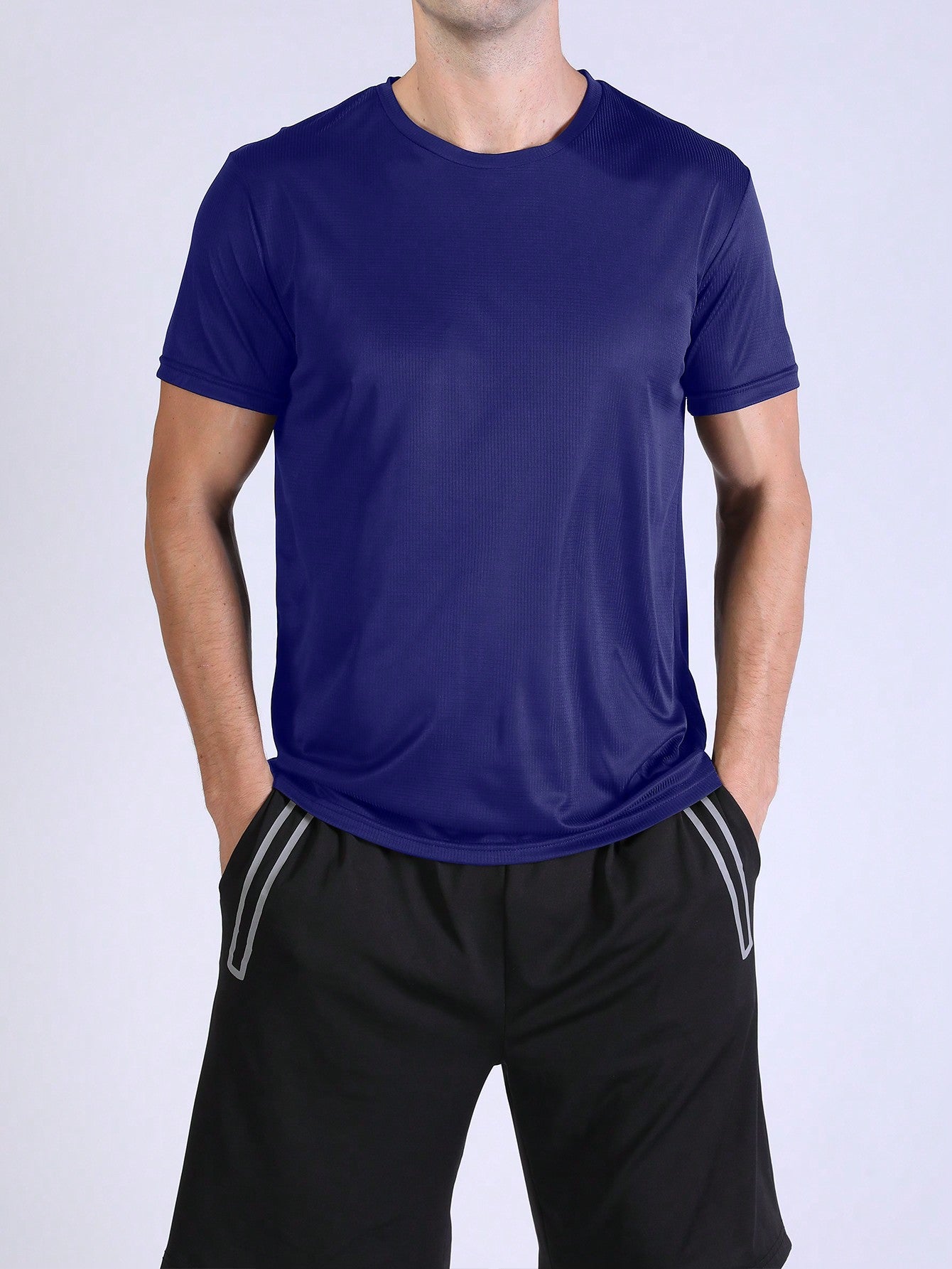 2PCS Quick Dry Shirt Solid Color Ultralight Quick Dry Sport T Shirt, Breathable Lightweight Top,Active Wear,Gym Clothes Gym Clothes Boyfriend Style Men Basic T Shirt