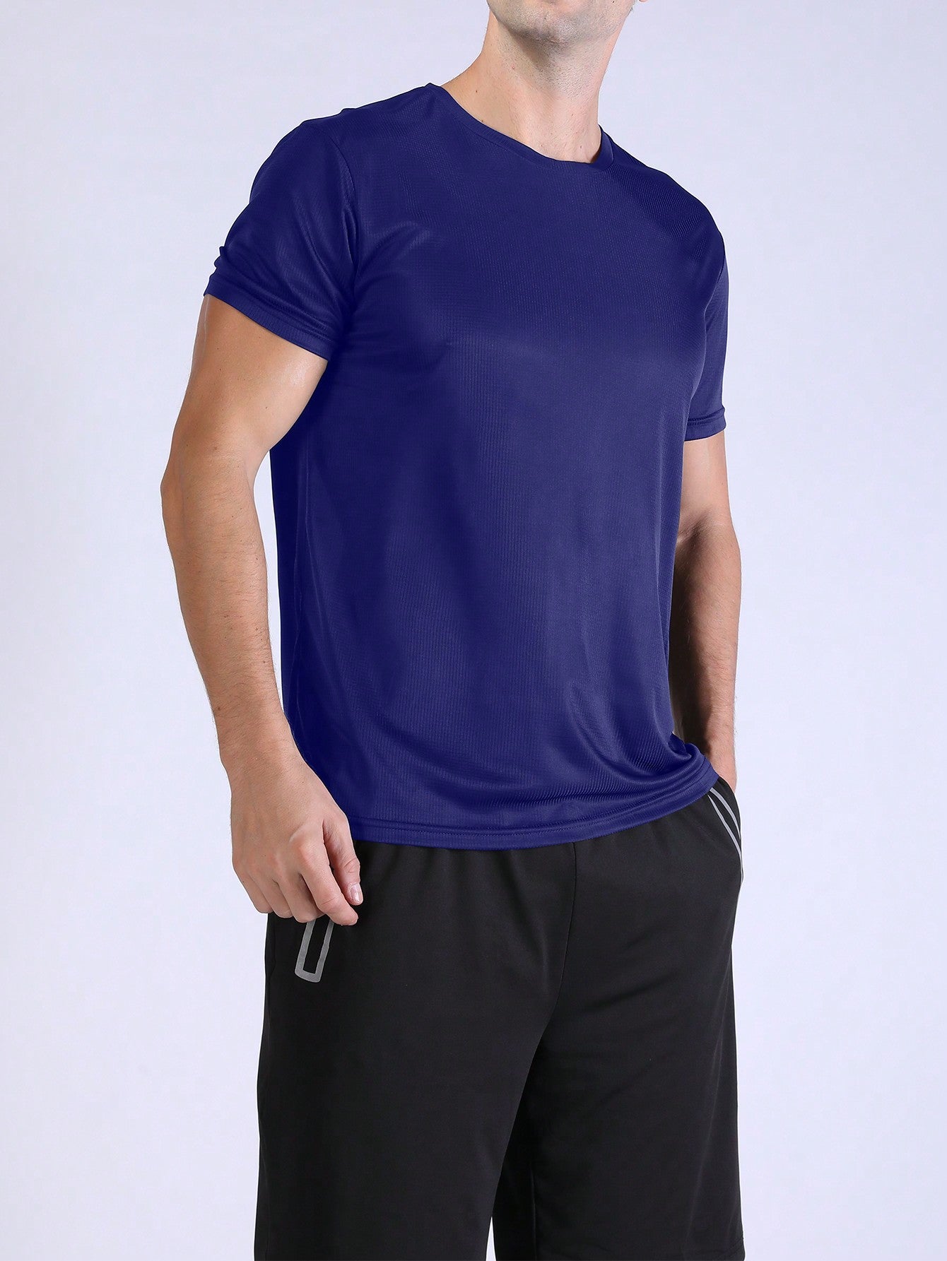 2PCS Quick Dry Shirt Solid Color Ultralight Quick Dry Sport T Shirt, Breathable Lightweight Top,Active Wear,Gym Clothes Gym Clothes Boyfriend Style Men Basic T Shirt
