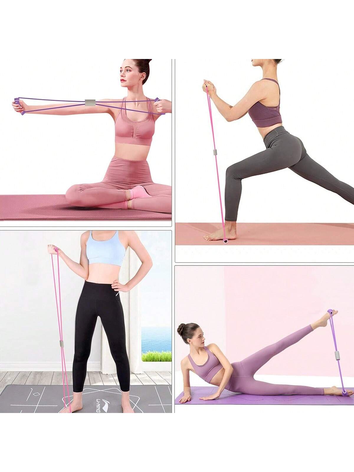 2024 Newest 1 Pc 8-Shaped Resistance Band, Arm Back Shoulder Exercise Elastic Rope Elastic Fitness Band, Foot, Leg, Hand Stretching, Arm Exercise Device, Used For Yoga Pilates Stretching Physical, Home Gym Exercise