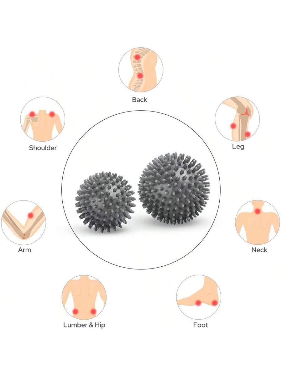 Massage Balls 3-Piece Muscle Roller Lacrosse Ball For Plantar Fascia, Back Relief Foot Muscles, Trigger Point Yoga, Deep Tissue, Pressure Reflex (Silver/Blue/Purple)