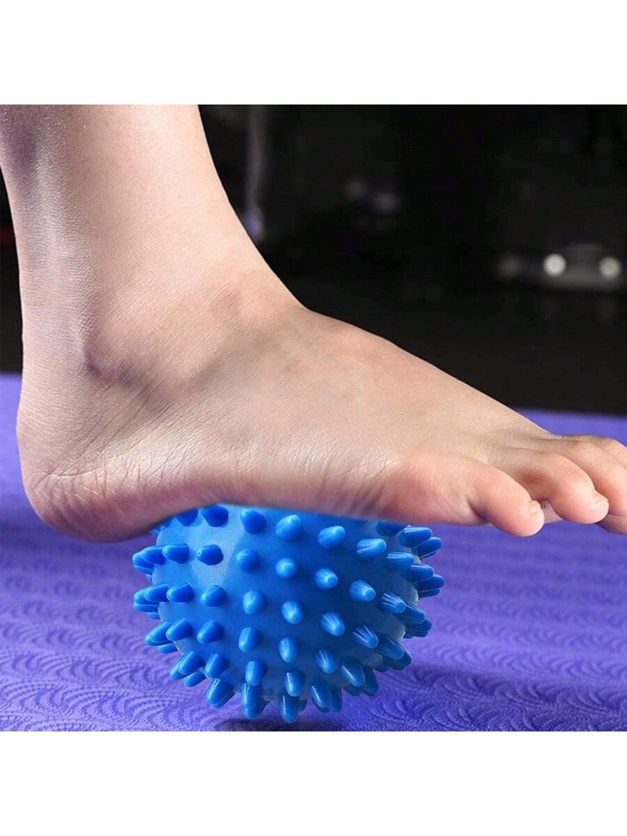 Massage Balls 3-Piece Muscle Roller Lacrosse Ball For Plantar Fascia, Back Relief Foot Muscles, Trigger Point Yoga, Deep Tissue, Pressure Reflex (Silver/Blue/Purple)