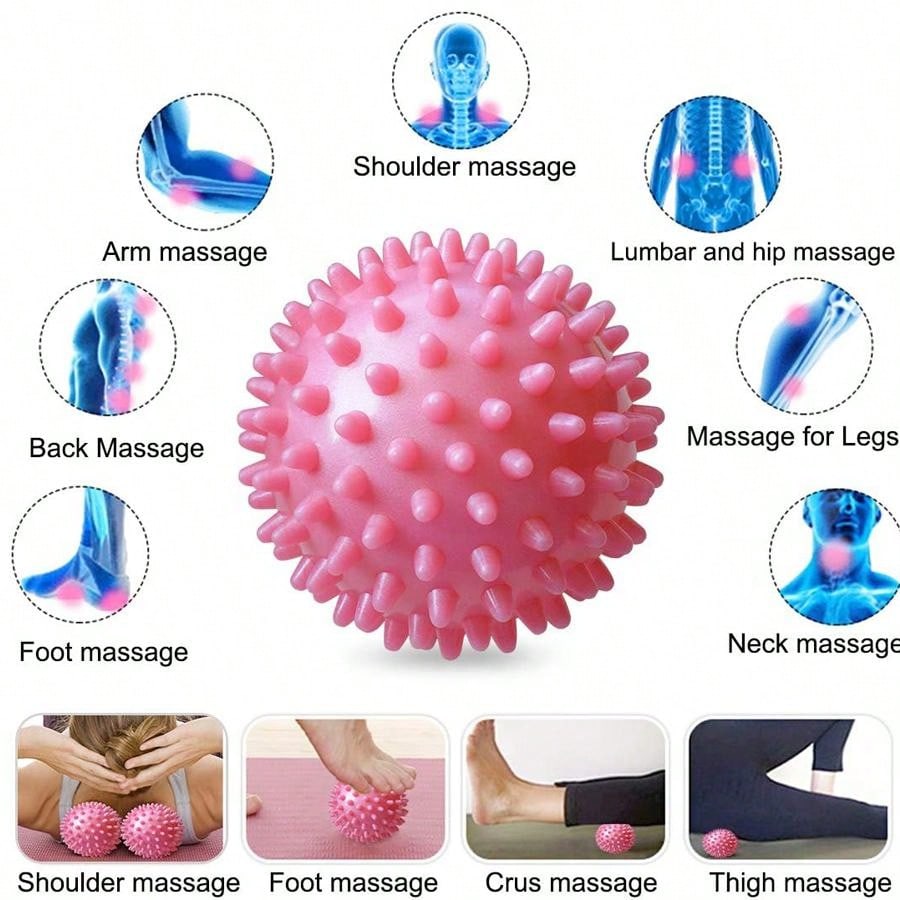 Massage Balls 3-Piece Muscle Roller Lacrosse Ball For Plantar Fascia, Back Relief Foot Muscles, Trigger Point Yoga, Deep Tissue, Pressure Reflex (Silver/Blue/Purple)