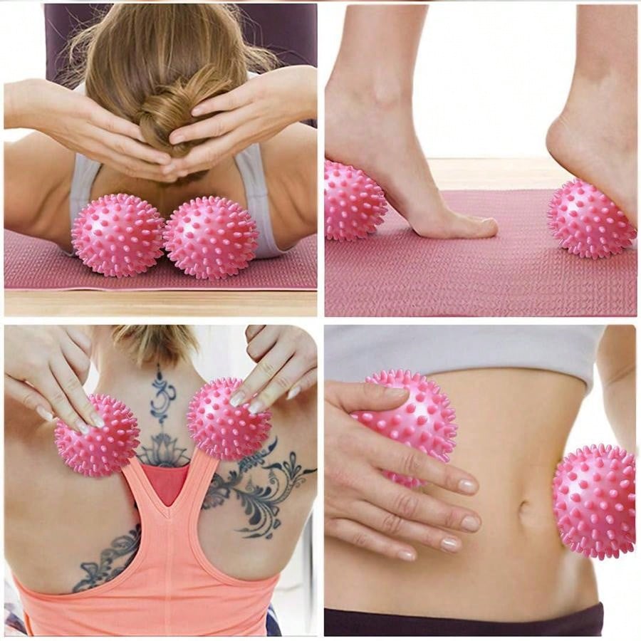 Massage Balls 3-Piece Muscle Roller Lacrosse Ball For Plantar Fascia, Back Relief Foot Muscles, Trigger Point Yoga, Deep Tissue, Pressure Reflex (Silver/Blue/Purple)