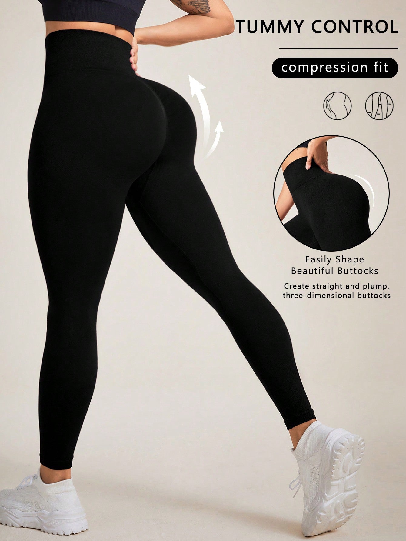 Sport Studio Simple Daily Wear High Elastic Seamless Sports Leggings