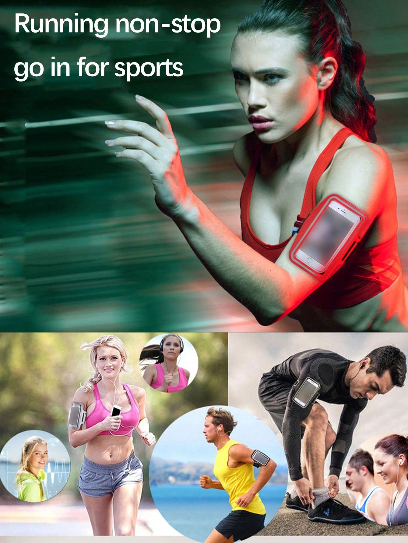 1pc Sports Armband For 5.5-Inch Smartphones, Lightweight, Breathable, With Storage For Phone, Cash, Earphones, And Other Small Items, Perfect For Running And Workouts
