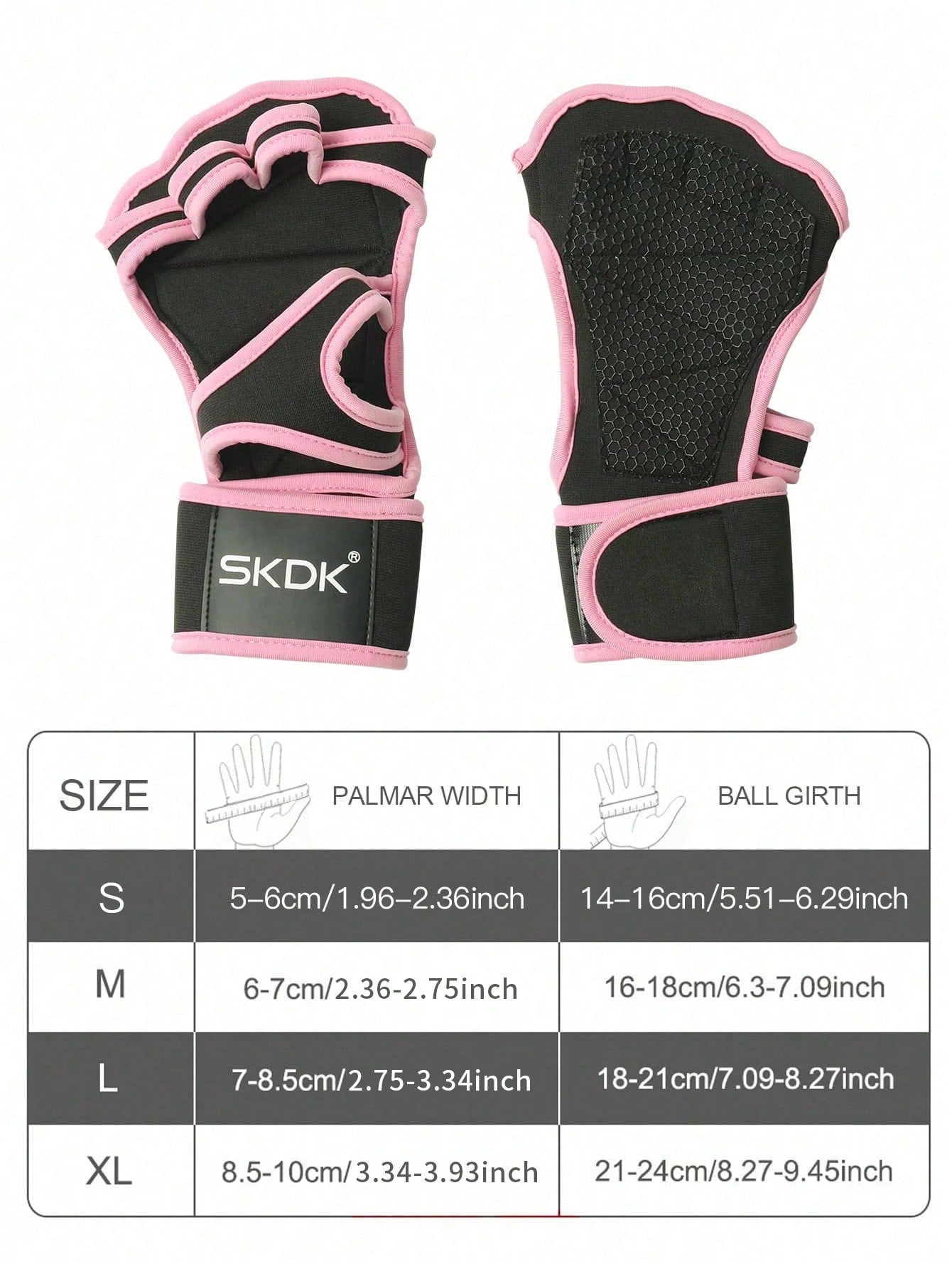 SKDK 1pair Ventilated Weight Lifting Workout Gloves For Men Women, Built-In Wrist Wraps And Non-Slip Palm Silicone To Avoid Calluses, Exercise Gym Gloves For Cross Training Powerlifting