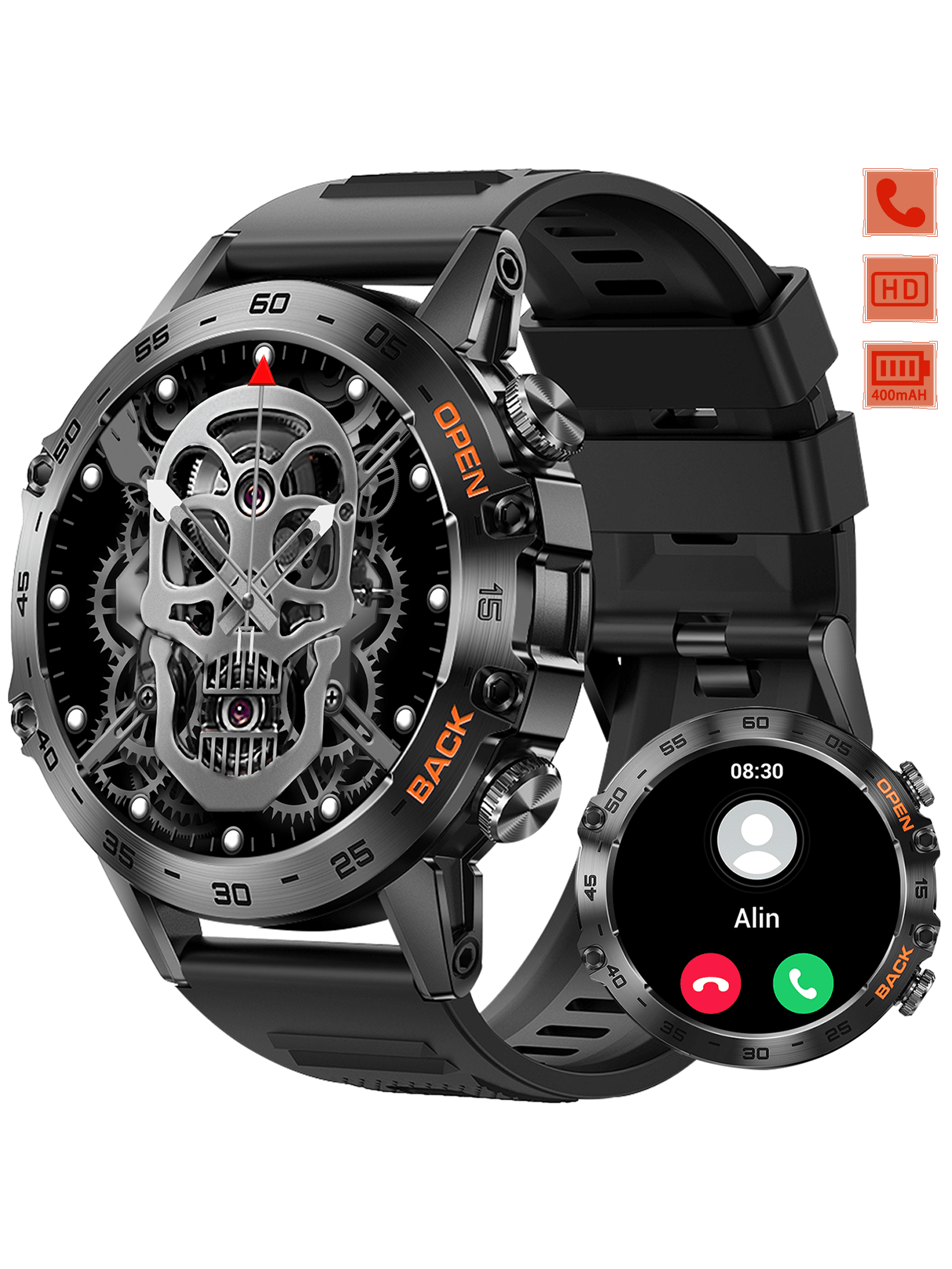 KELEEL 1pc Smart Watch For Men Answer/Make Calls 1.39" Smartwatch Voice Assistant Notification Fitness Watch Fitness Tracker Pedometer Watch With Heart Rate Monitor Sleep Tracker 100 Training Modes For Android IOS