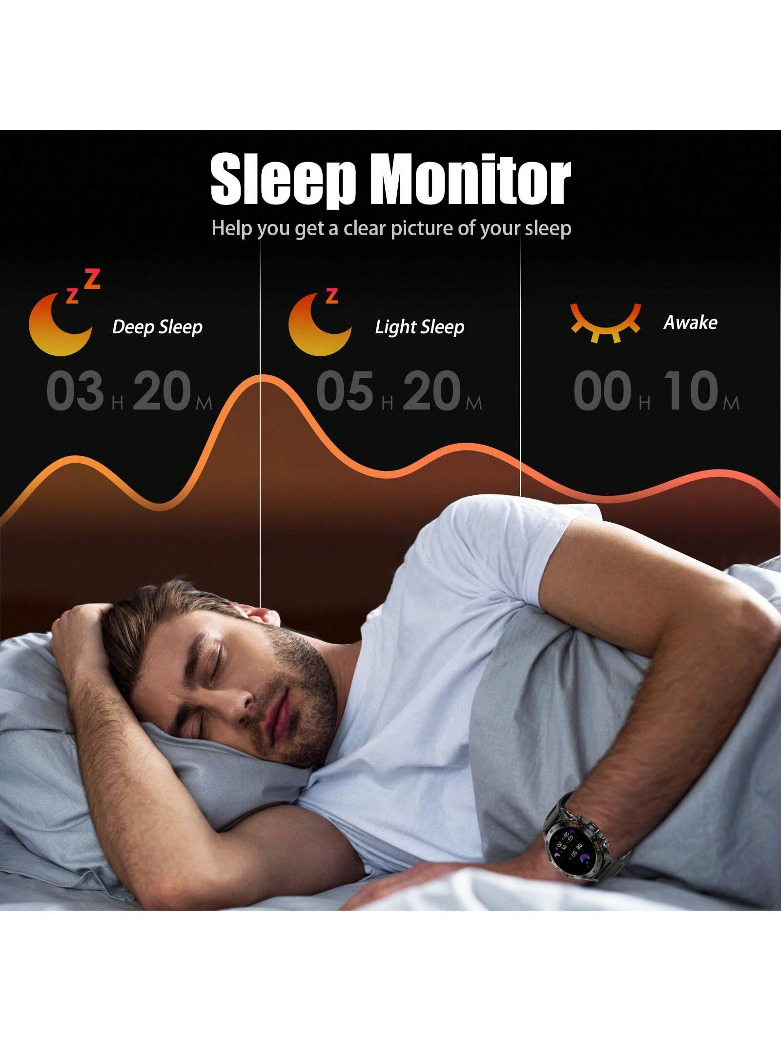 PAKRYS 1.39" HD Screen Smart Watch For Men, Fitness Tracker, Call Function, Heart Rate