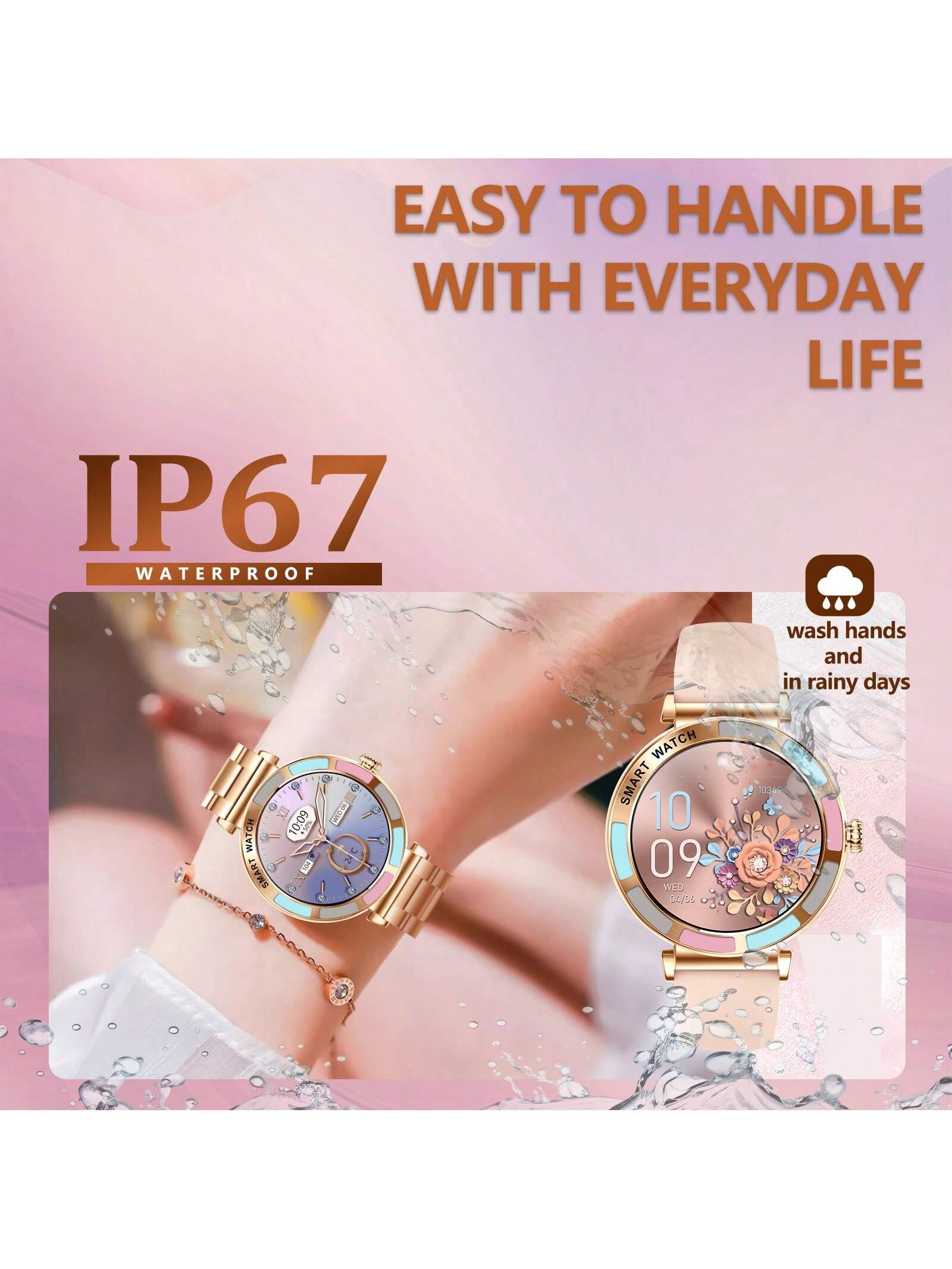 INEYES 2024 New Smartwatch For Women (Answer/Make Call) With 1.27'' HD Screen 100 Sport Modes Health Fitness Tracker Breathing Training/Sleep Monitor IP67 Waterproof Smart Watch Compatible With IOS Android IPhone