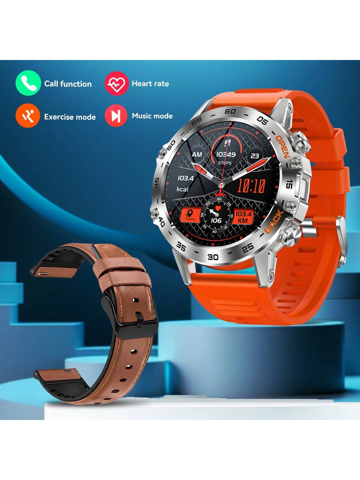 PAKRYS 1.39" HD Screen Smart Watch For Men, Fitness Tracker, Call Function, Heart Rate