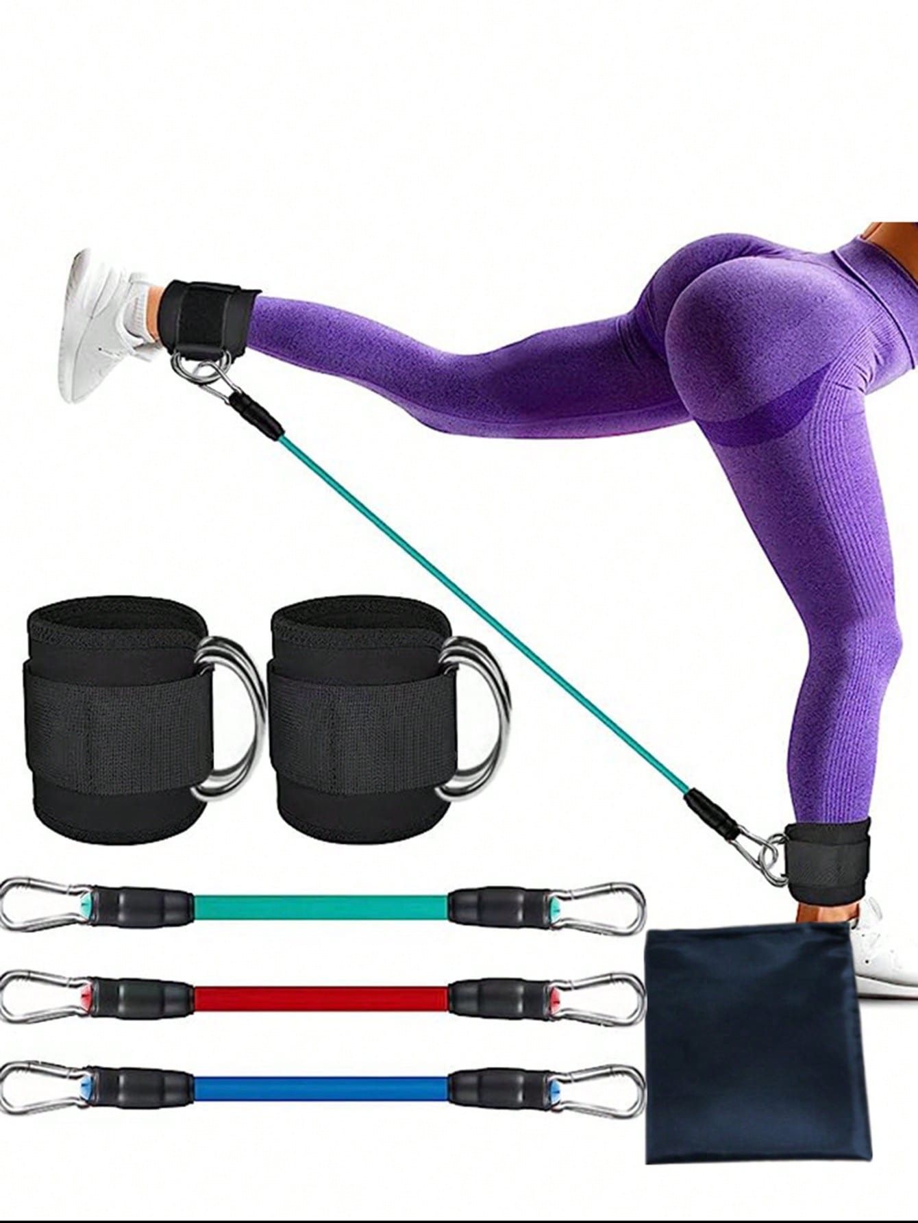 5 Pieces/Set Ankle Resistance Bands, Ankle Bands With Cuffs, Resistance Bands For Leg And Training, Ankle Bands With Exercise Bands
